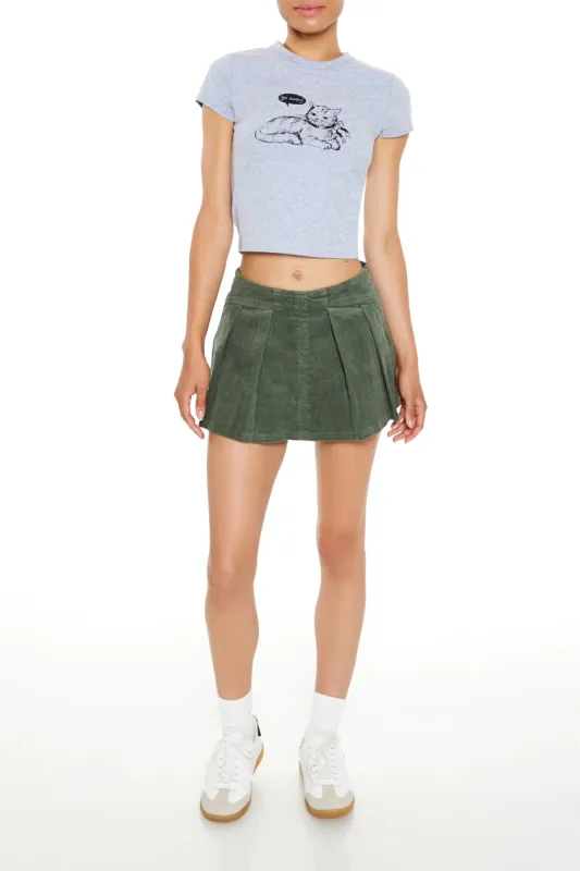 Jupe-short plissée en velours côtelé sold by Urban Planet