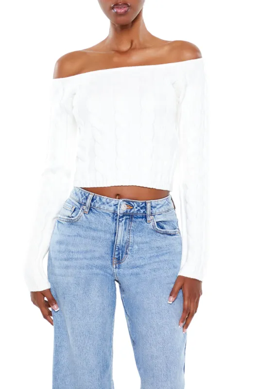 Off-the-Shoulder Cropped Sweater sold by Urban Planet