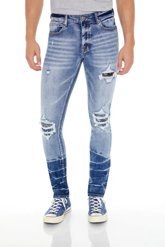 Distressed Acid Wash Skinny Jeans sold by Urban Planet