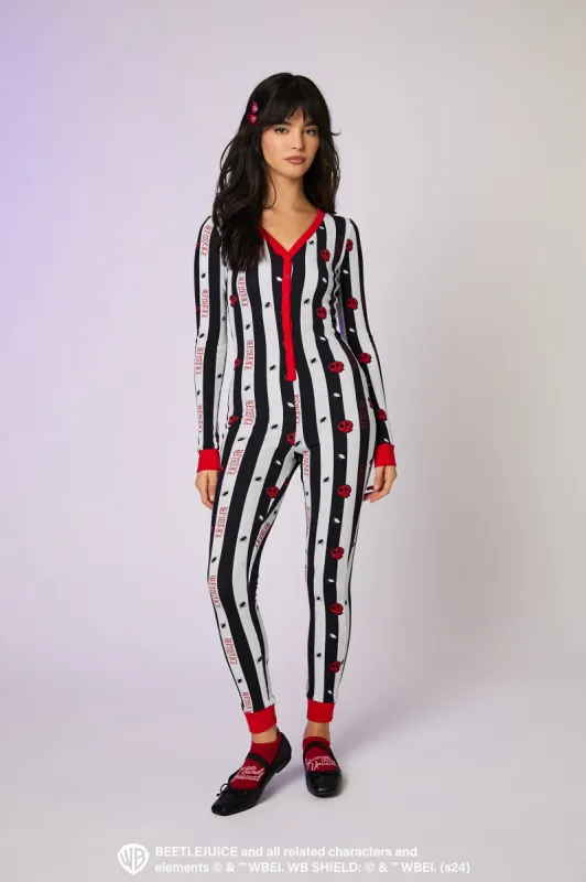Combi-short pyjama à manches longues avec imprimé Beetlejuice sold by Urban Planet