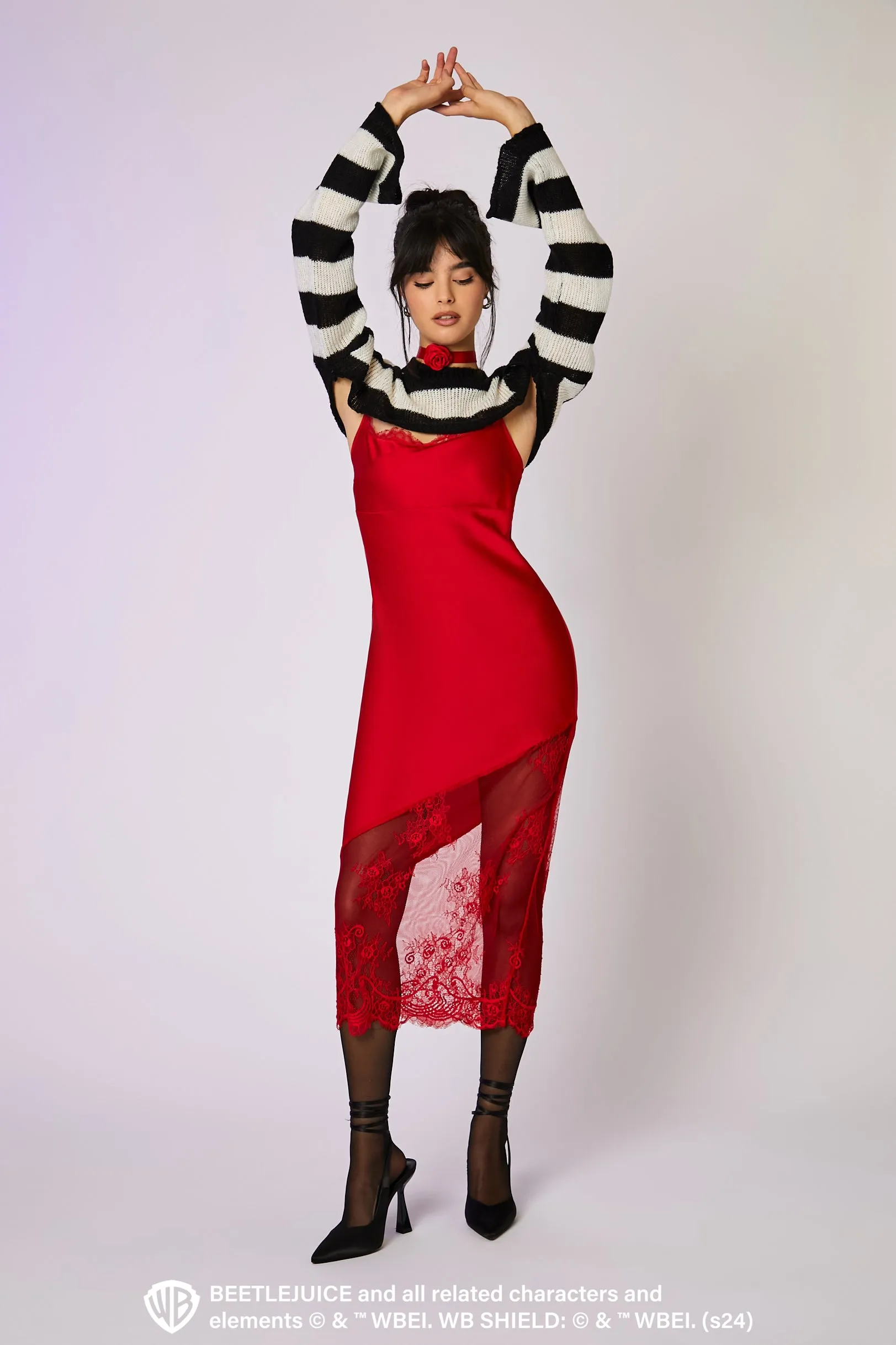 Boléro en tricot rayé à imprimé Beetlejuice sold by Urban Planet product image thumbnail 3