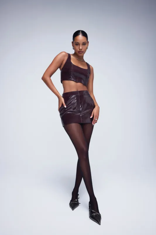 Faux Patent Leather Mini Skirt sold by Urban Planet