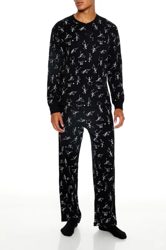 Ensemble pyjama avec haut à manches longues en tricot et pantalon à imprimé Squelette sold by Urban Planet
