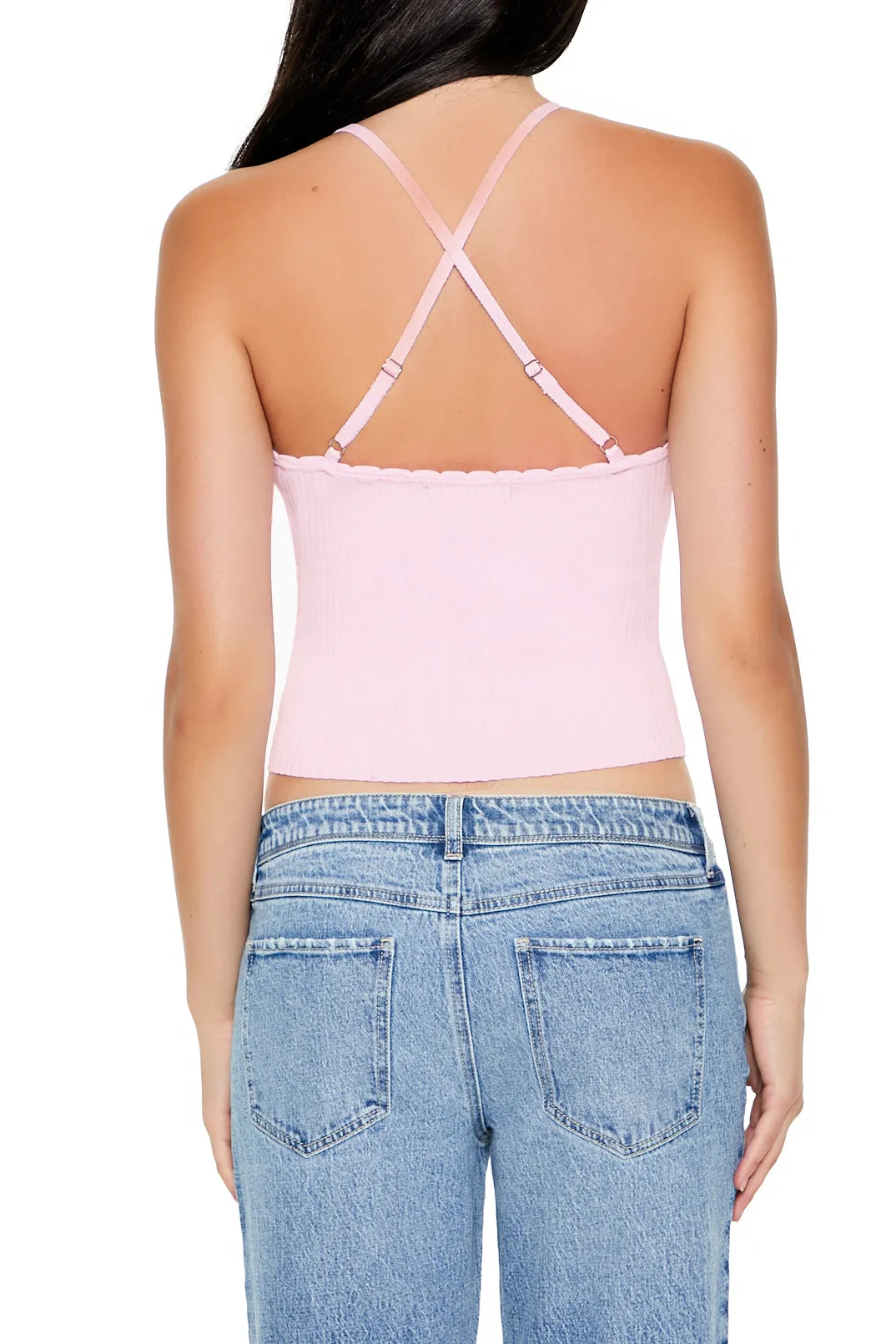 Camisole à surplis en tricot avec motif de fleurs sold by Urban Planet product image thumbnail 3