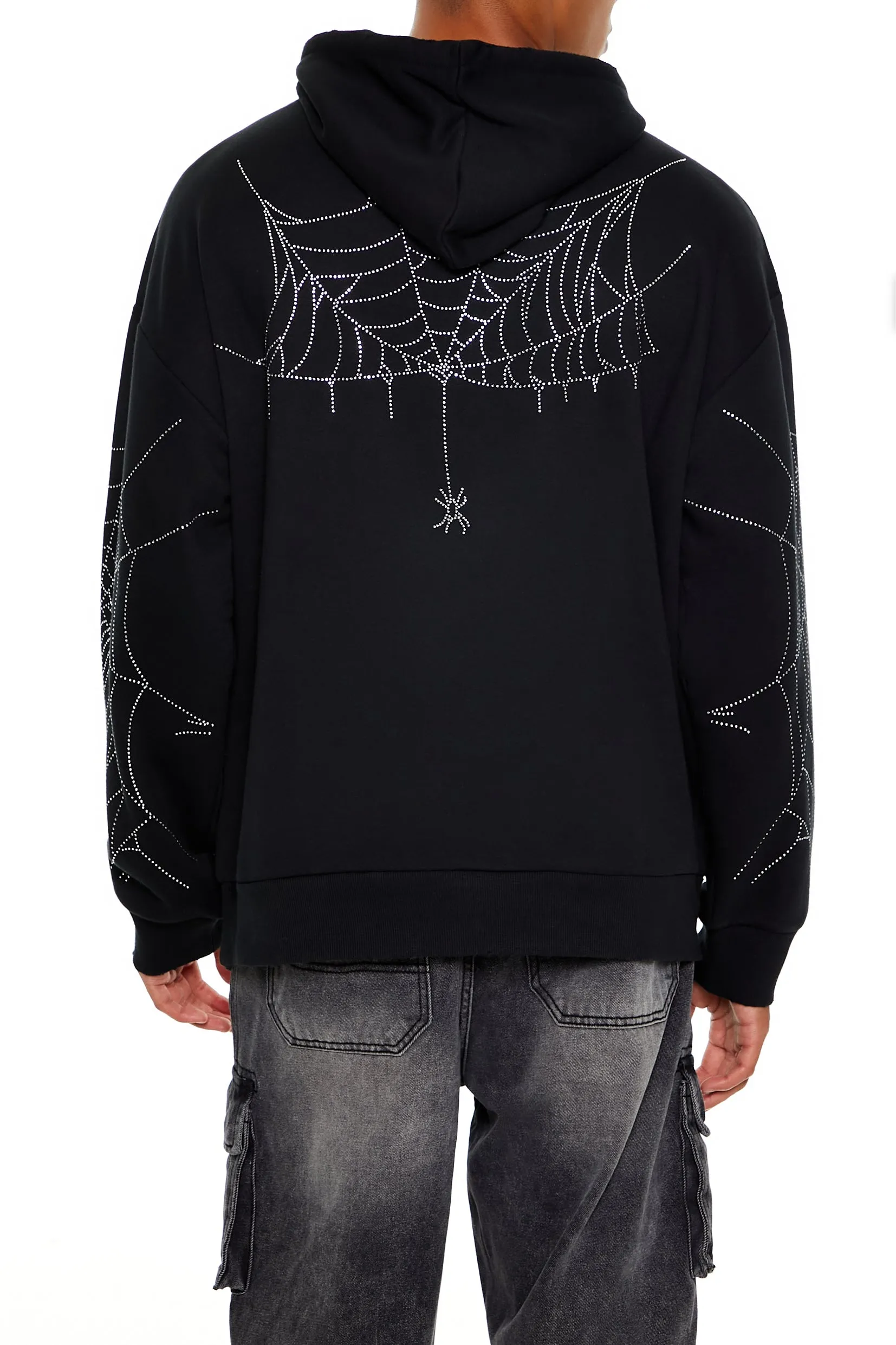 Haut à capuchon avec toile d'araignée avec pierres du Rhin sold by Urban Planet product image thumbnail 3