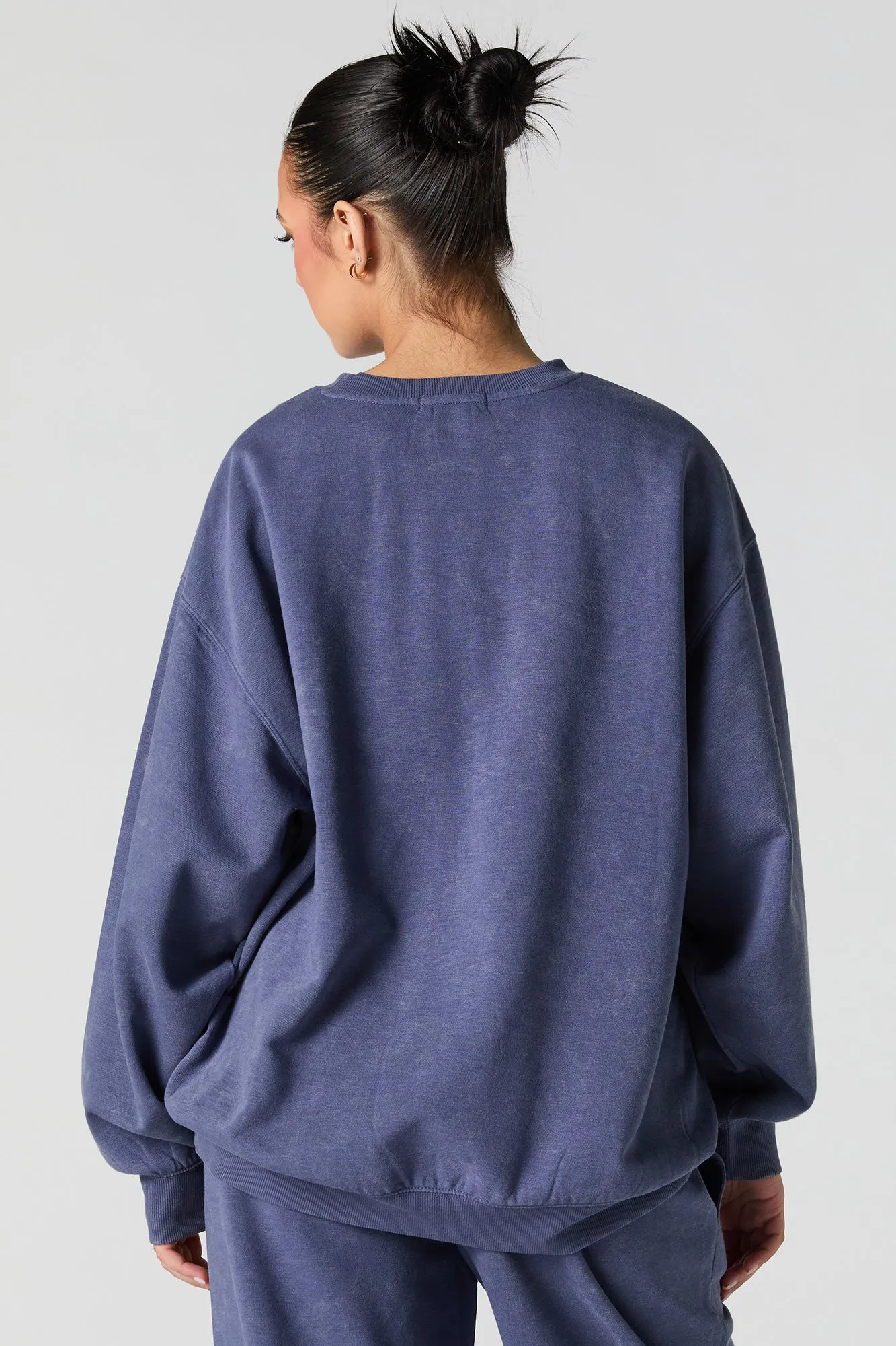 Graphic Washed Crewneck Fleece Sweatshirt sold by Urban Planet product image thumbnail 2