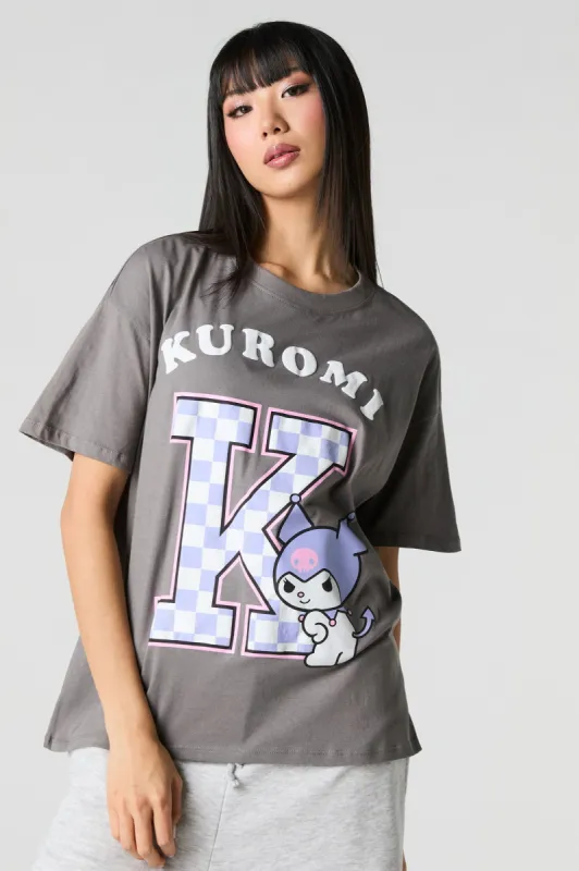 Kuromi Puff Print Boyfriend T-Shirt sold by Urban Planet