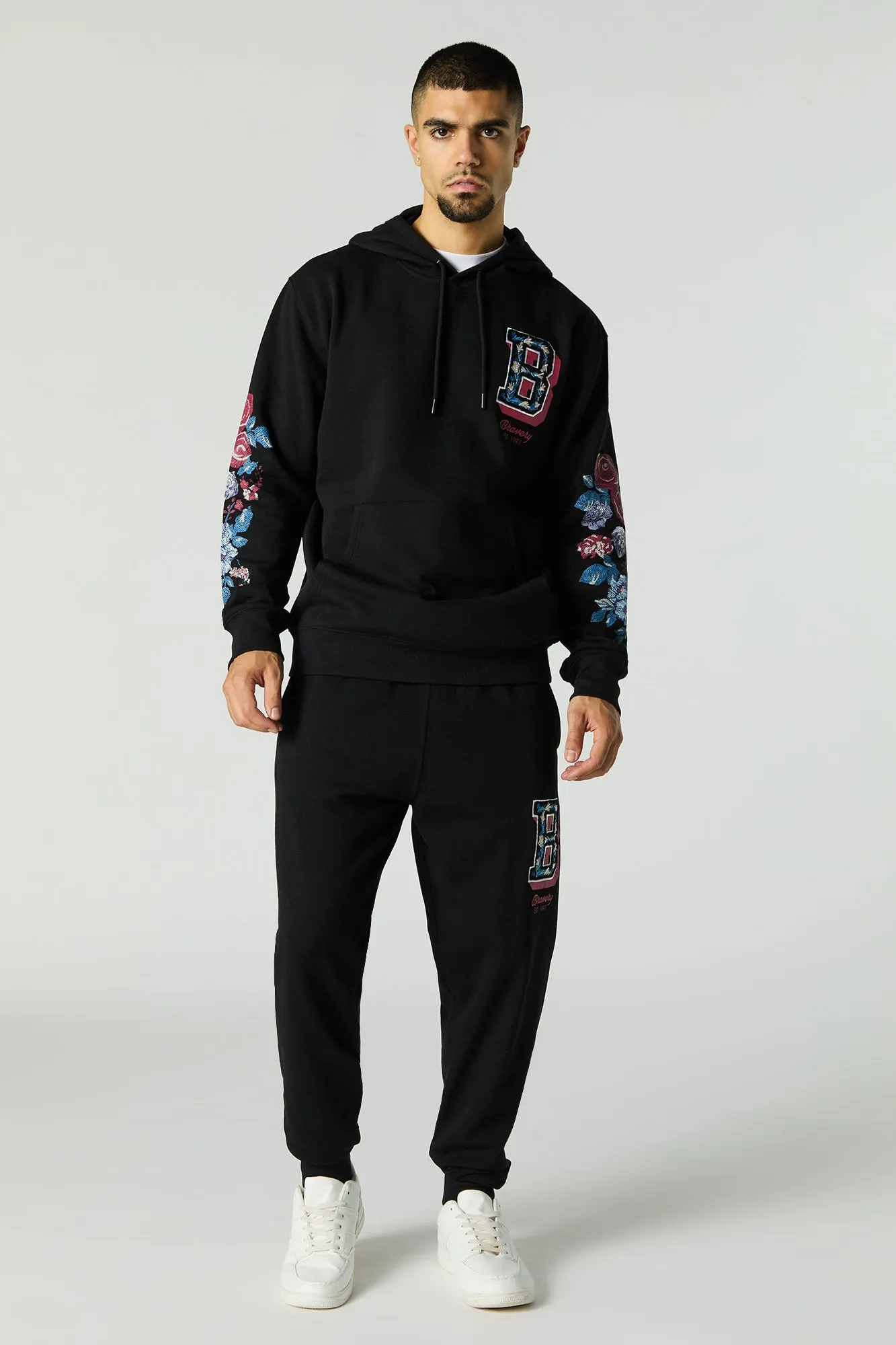 Floral B Embroidered Fleece Hoodie sold by Urban Planet product image thumbnail 3