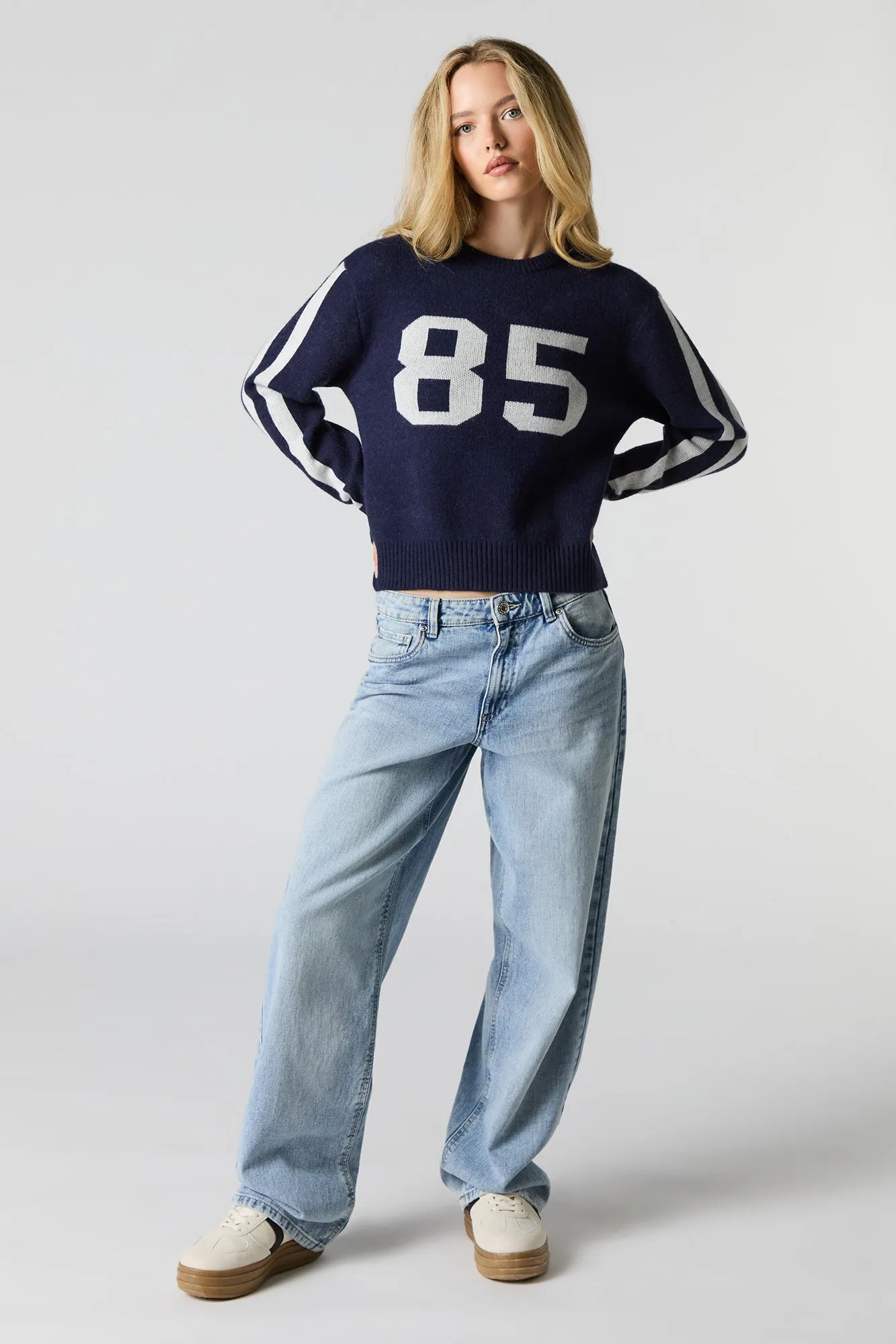 Striped Sleeve Jacquard Knit Sweater sold by Urban Planet product image thumbnail 3