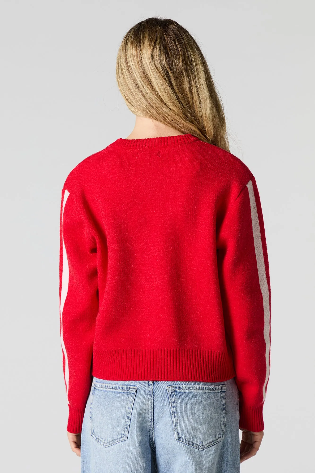 Striped Sleeve Jacquard Knit Sweater sold by Urban Planet product image thumbnail 5