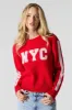 Striped Sleeve Jacquard Knit Sweater sold by Urban Planet