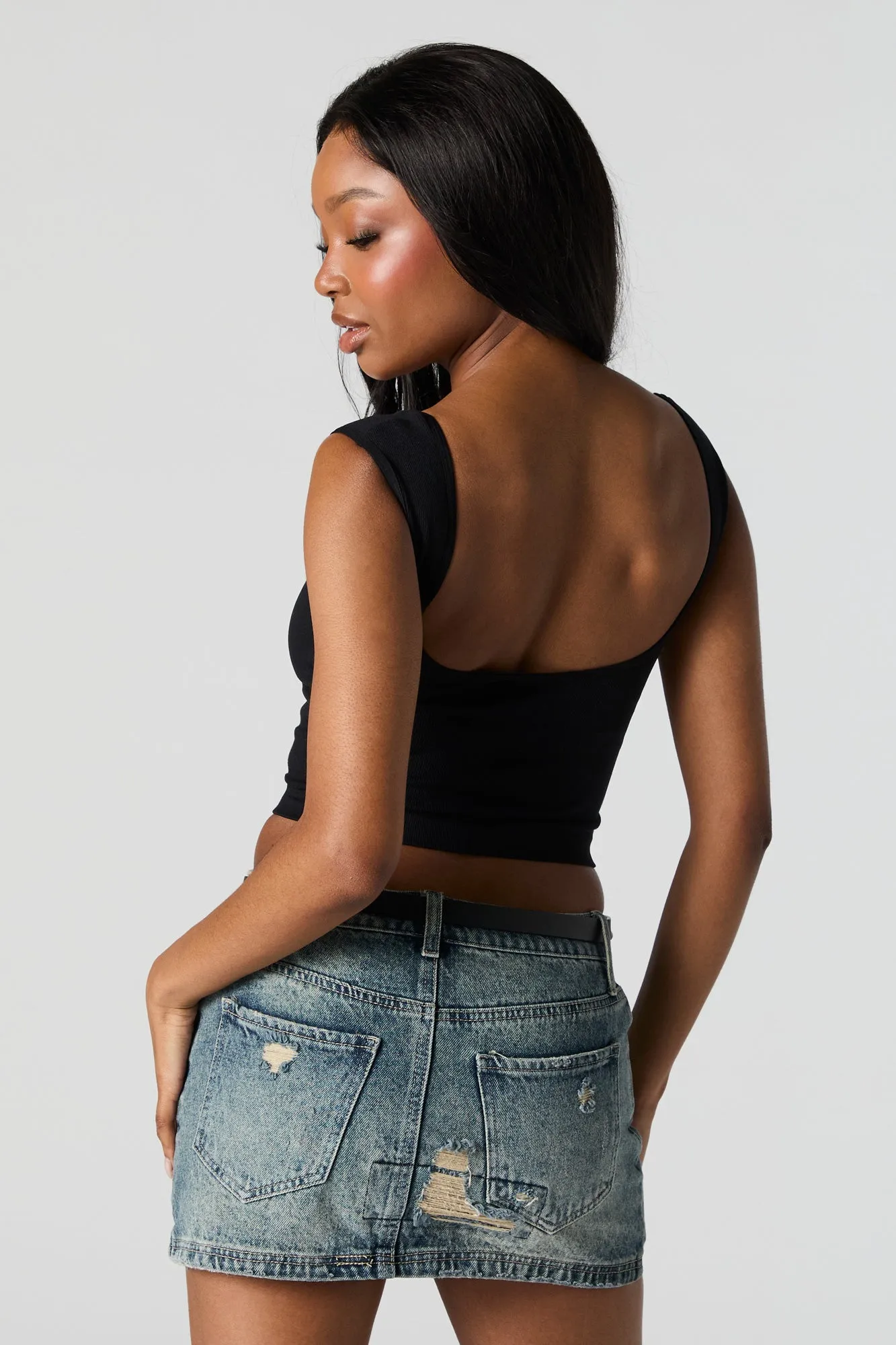 Ribbed Scoop Neck Tank sold by Urban Planet product image thumbnail 5