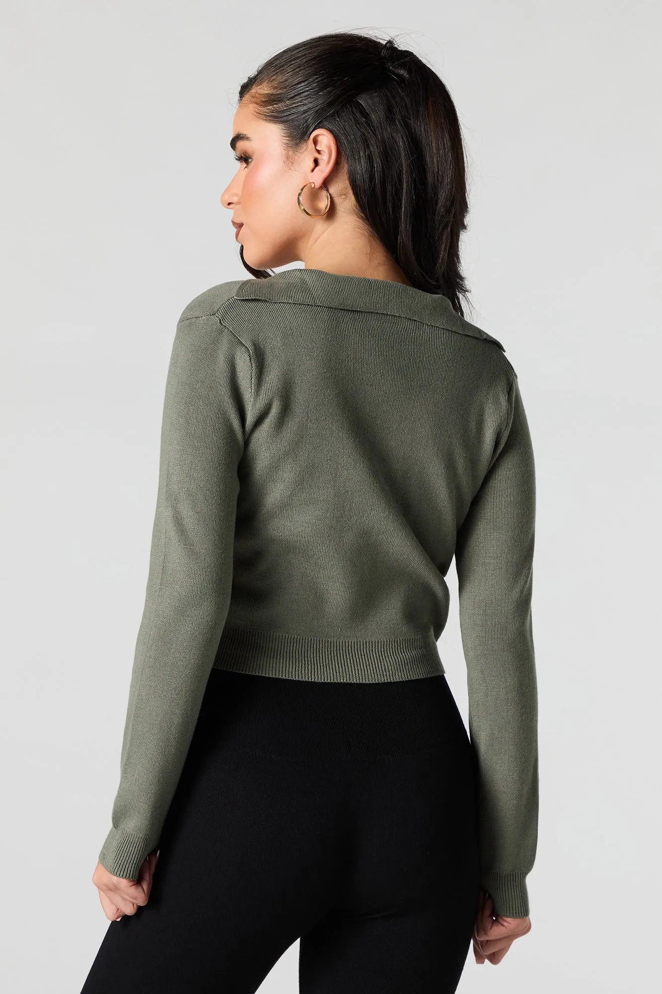Chandail en tricot côtelé avec fermeture à glissière sold by Urban Planet product image thumbnail 2