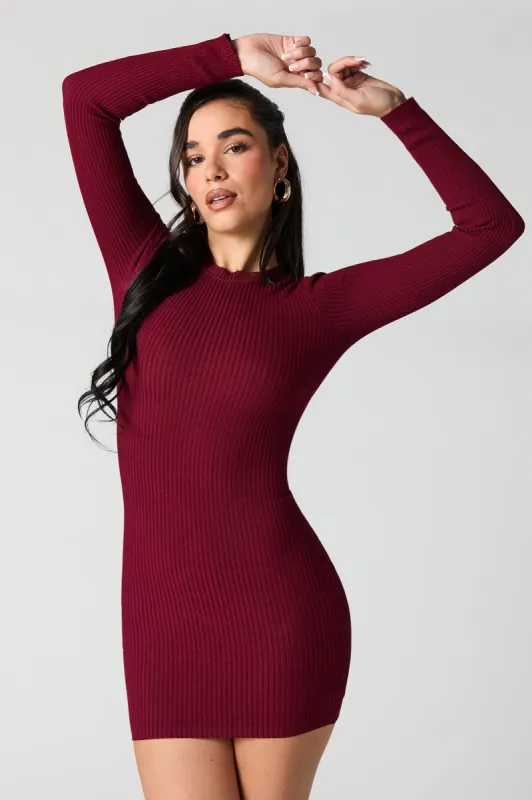 Minirobe-chandail en tricot cotelé à manches longues sold by Urban Planet