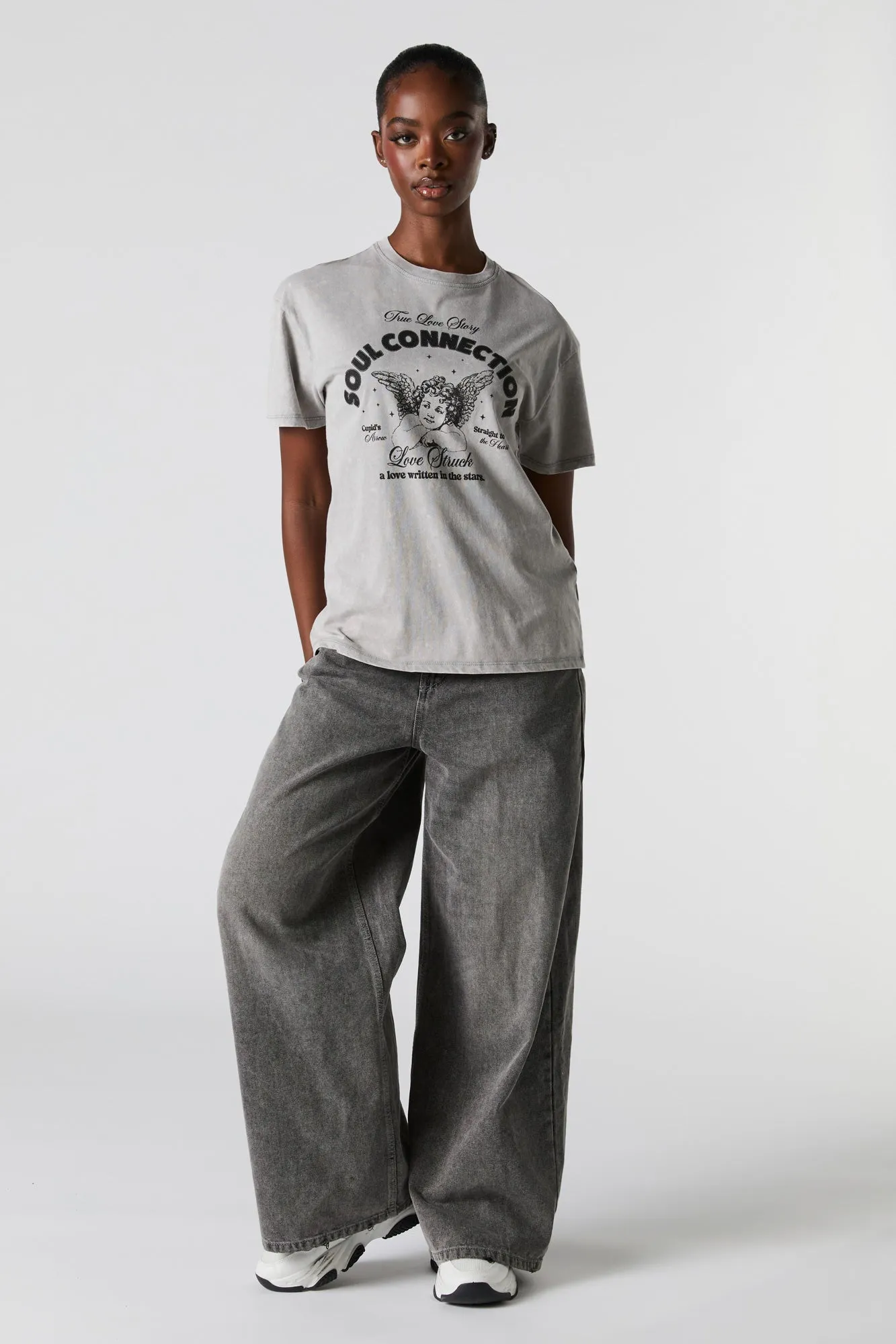 Soul Connection Graphic Washed Boyfriend T-Shirt sold by Urban Planet product image thumbnail 3