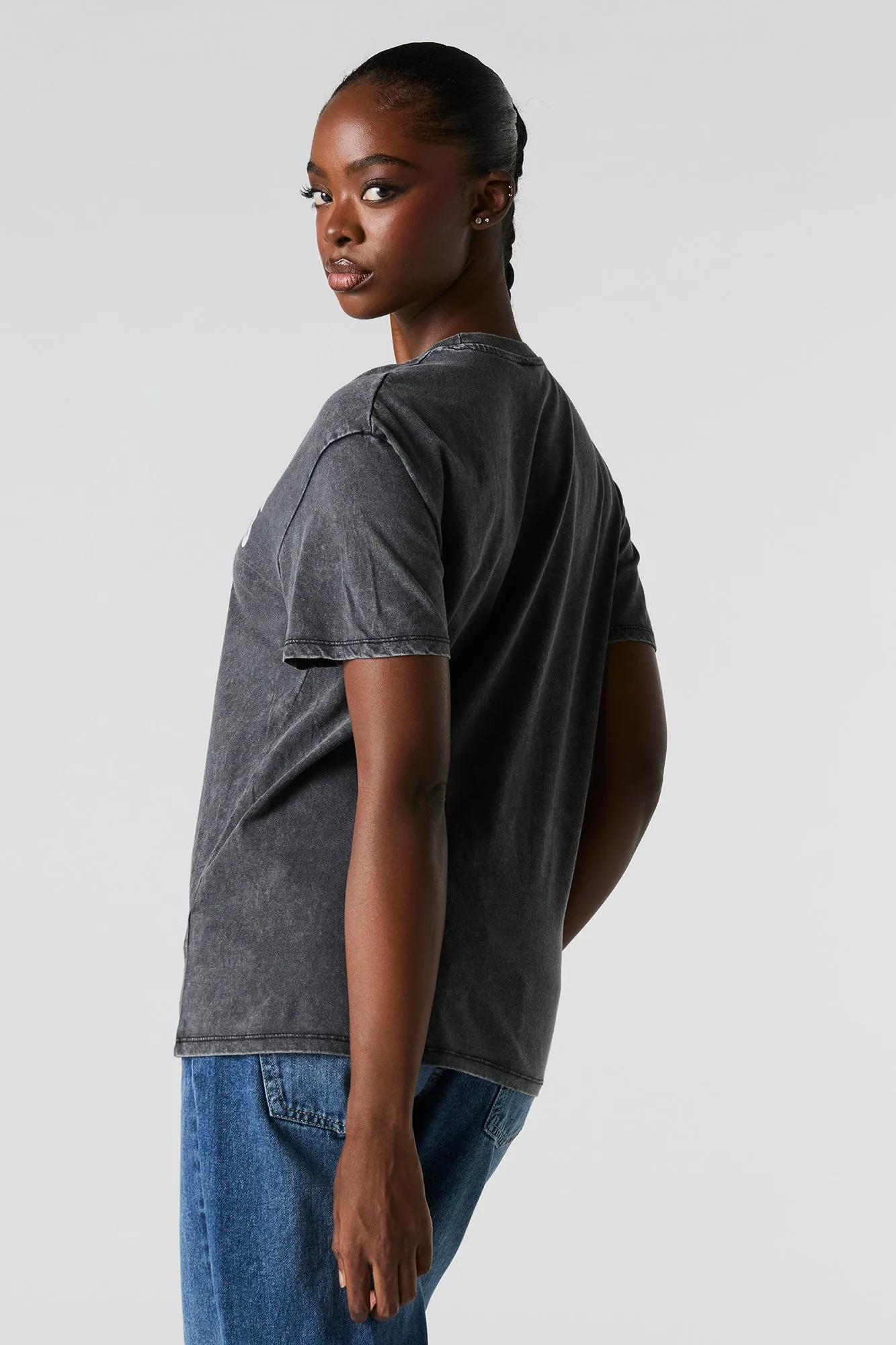 T-shirt de coupe garçonne délavé à imprimé City of Angels sold by Urban Planet product image thumbnail 2