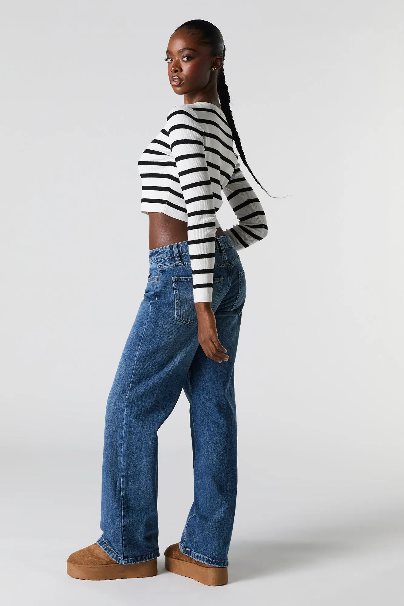 Jean de planchiste délavé foncé à taille basse sold by Urban Planet product image thumbnail 3