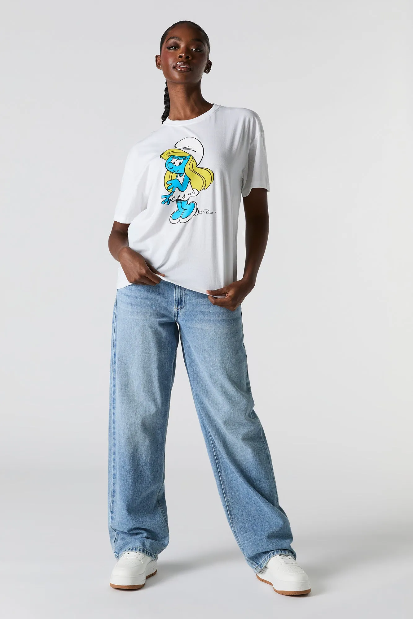 Smurfette Graphic Boyfriend T-Shirt sold by Urban Planet product image thumbnail 3
