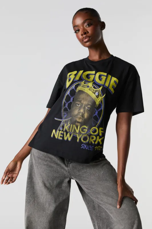 T-shirt de coupe garçonne à imprimé Biggie sold by Urban Planet