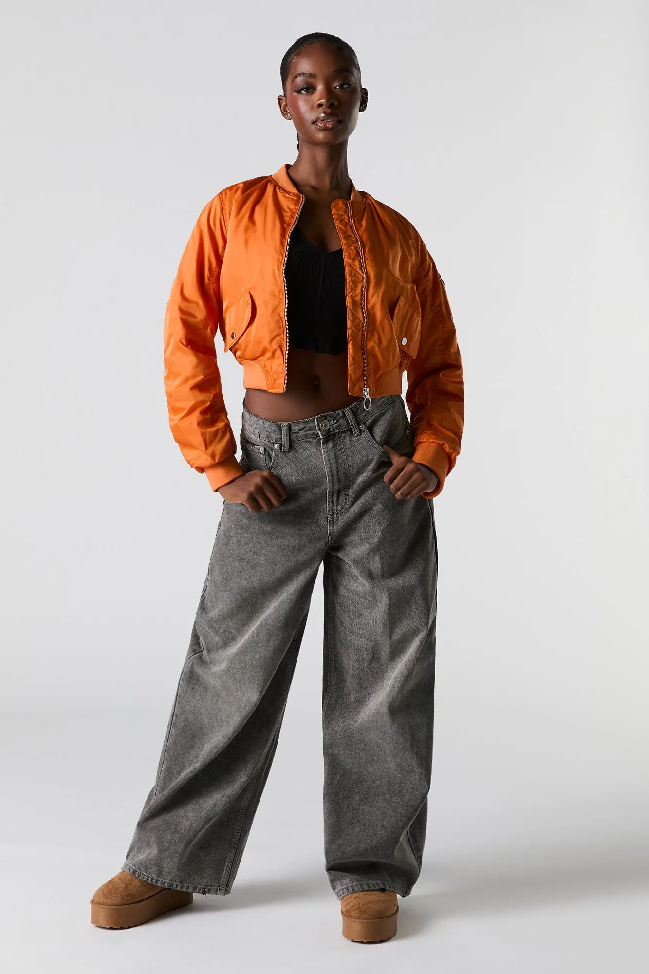 Cropped Bomber Jacket sold by Urban Planet product image thumbnail 3