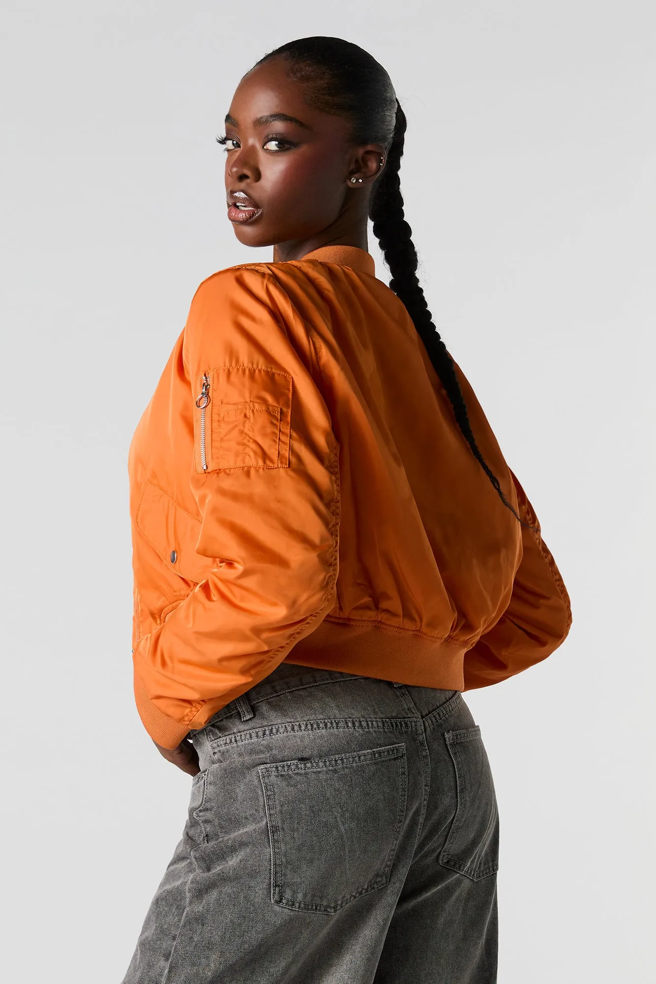 Cropped Bomber Jacket sold by Urban Planet product image thumbnail 2