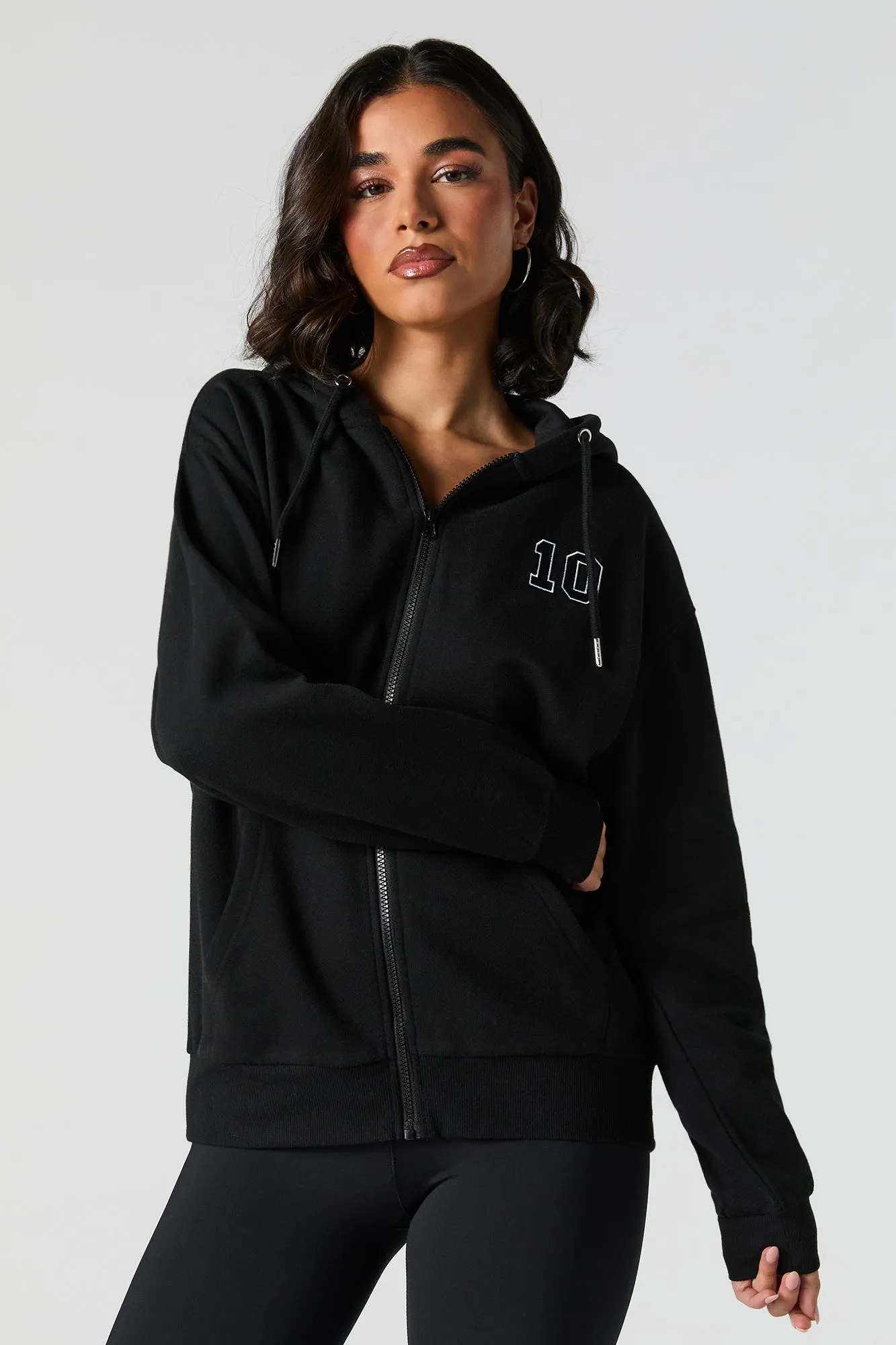 Graphic Zip-Up Fleece Hoodie sold by Urban Planet product image thumbnail 4