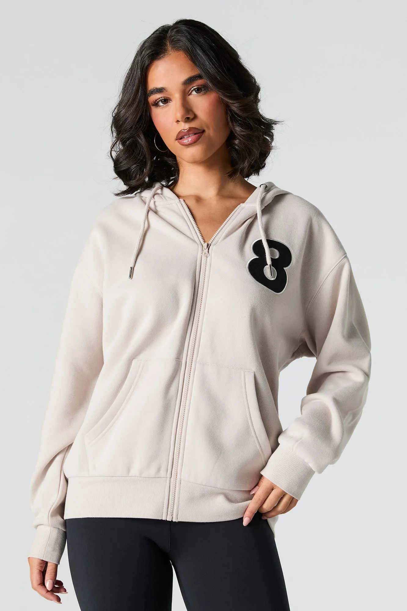 Graphic Zip-Up Fleece Hoodie sold by Urban Planet