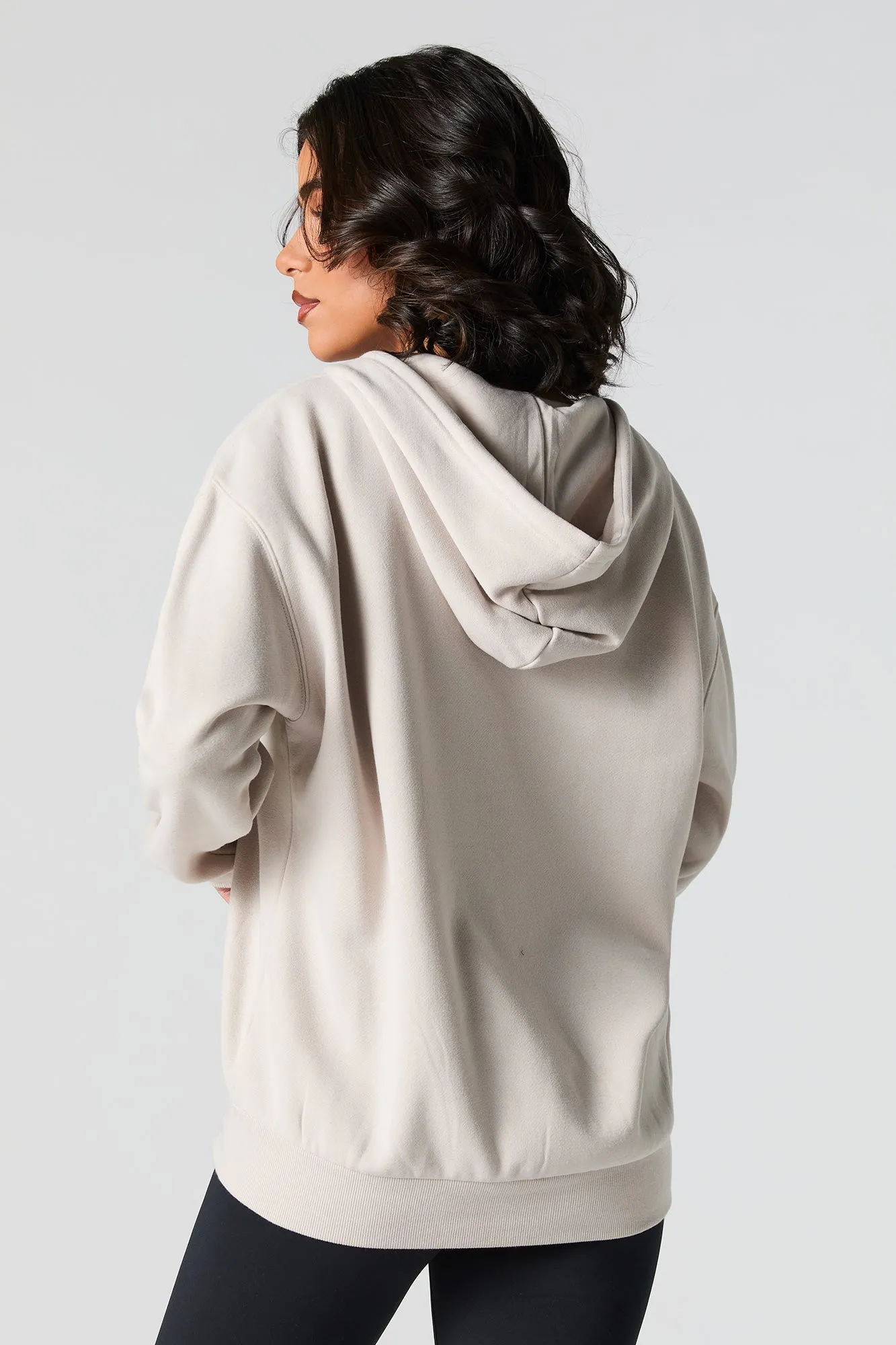 Haut à capuchon en molleton avec imprimé et fermeture à glissière sold by Urban Planet product image thumbnail 2