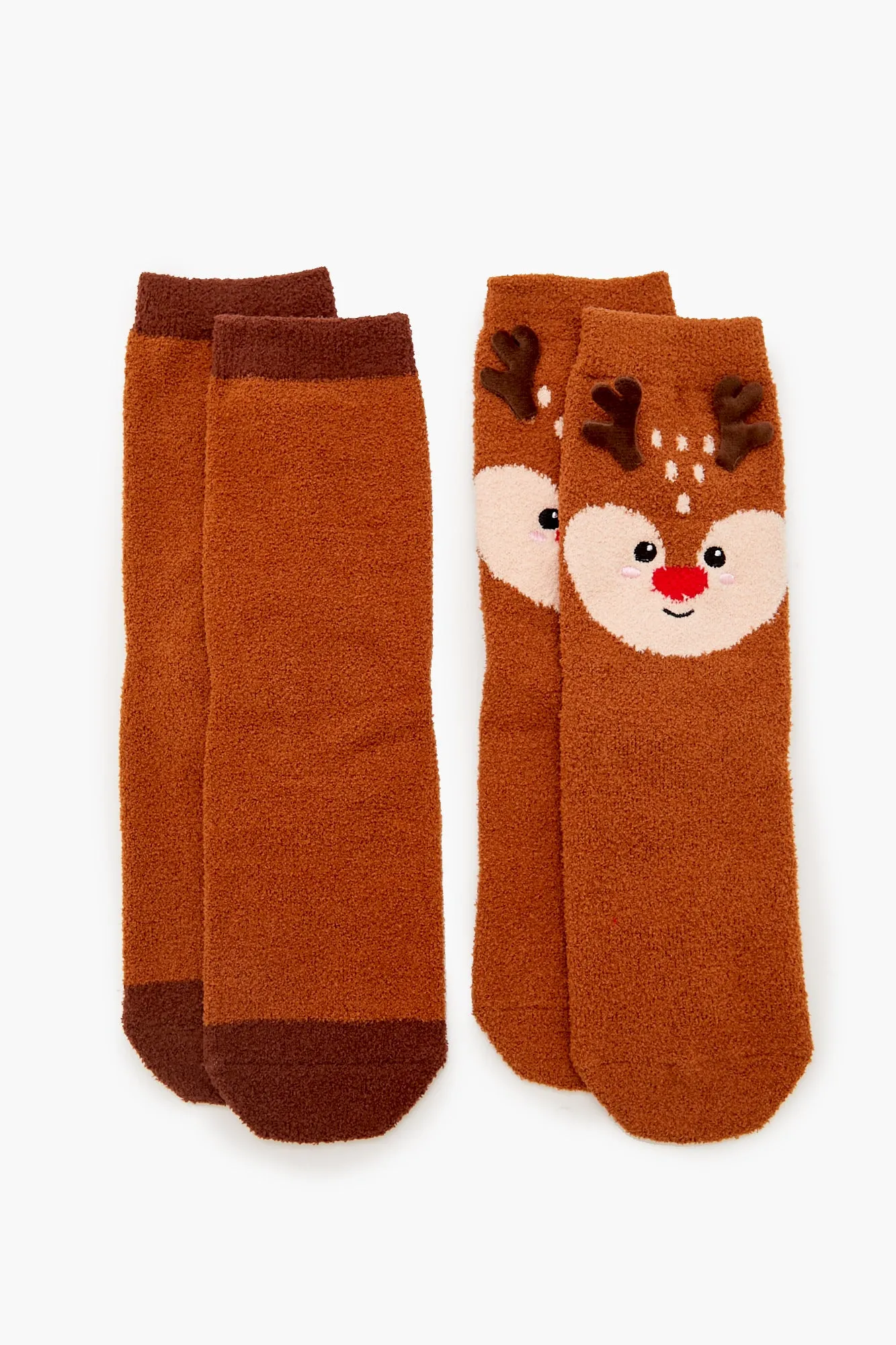 Reindeer Plush Crew Socks (2 Pack) sold by Urban Planet product image thumbnail 2
