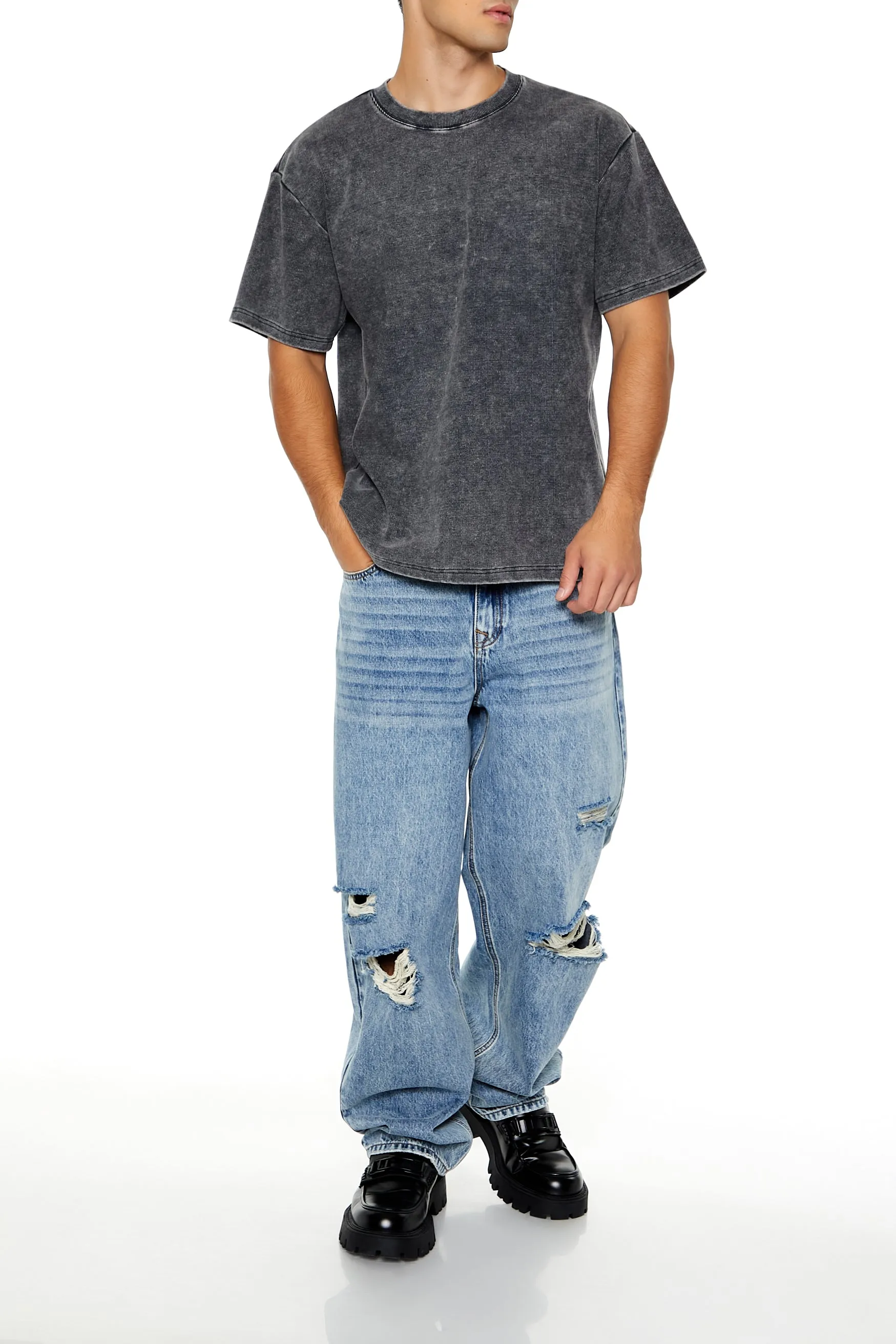 T-shirt ras du cou côtelé délavé sold by Urban Planet product image thumbnail 3