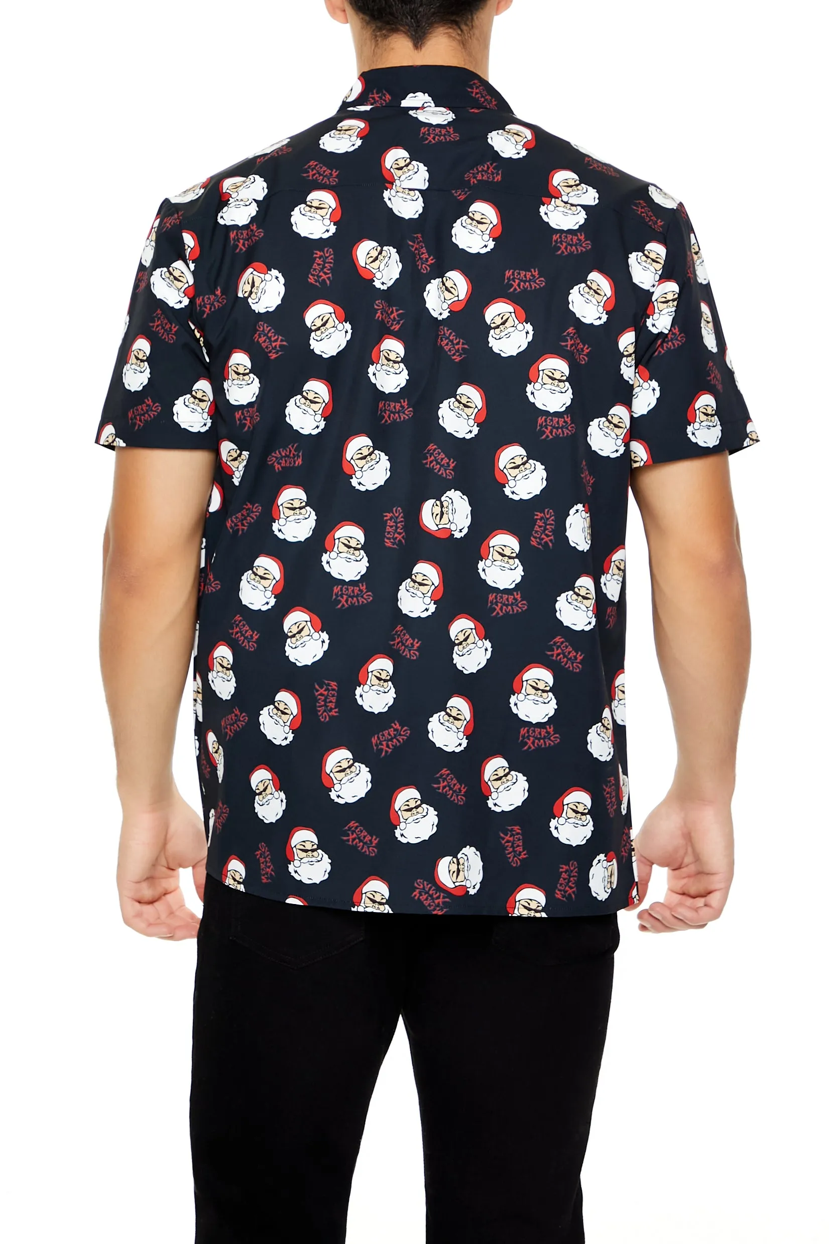 Christmas Santa Print Button-Up Top sold by Urban Planet product image thumbnail 2
