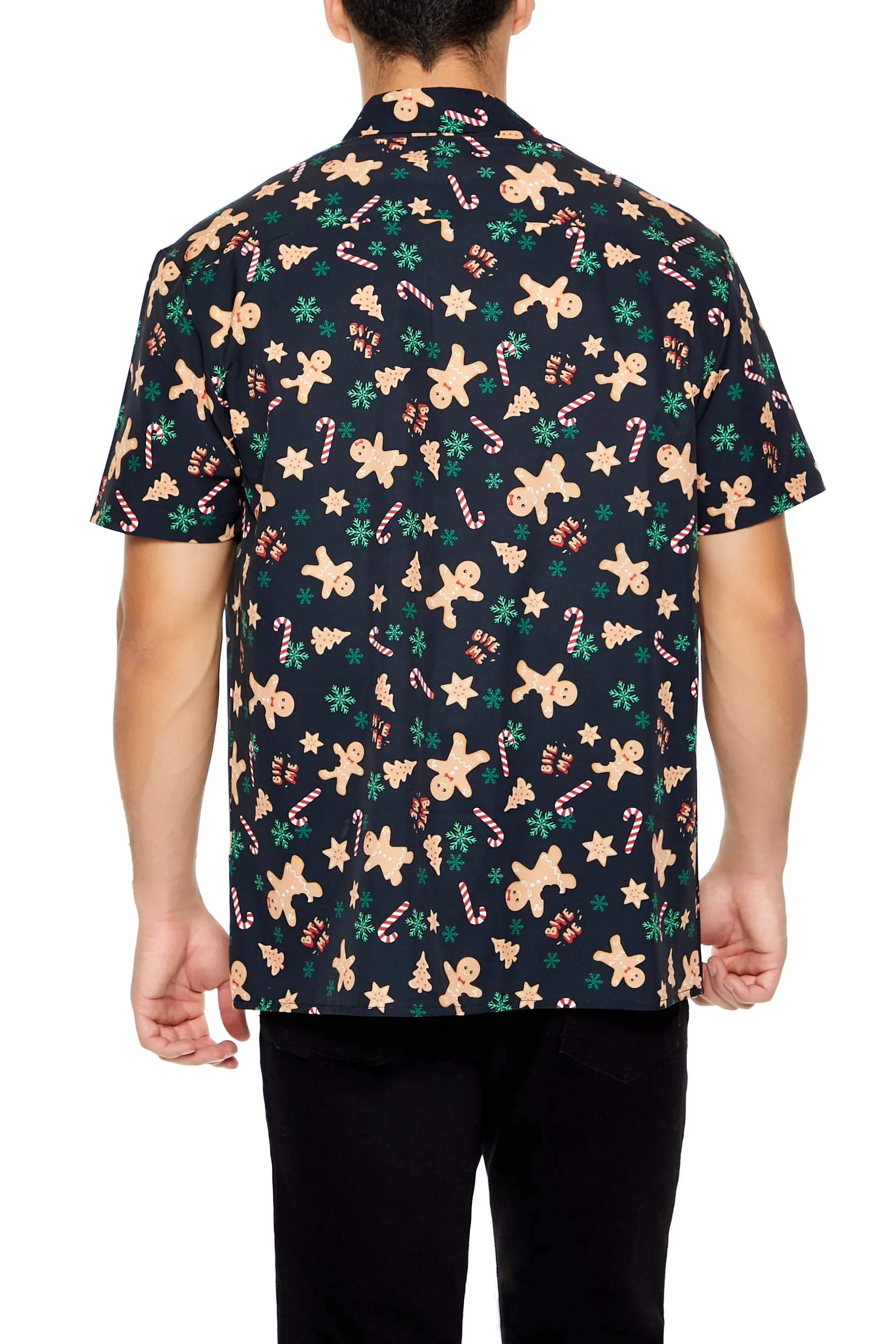 Christmas Gingerbread Print Button-Up Top sold by Urban Planet product image thumbnail 2