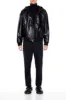 Faux Leather Hooded Bomber Jacket sold by Urban Planet