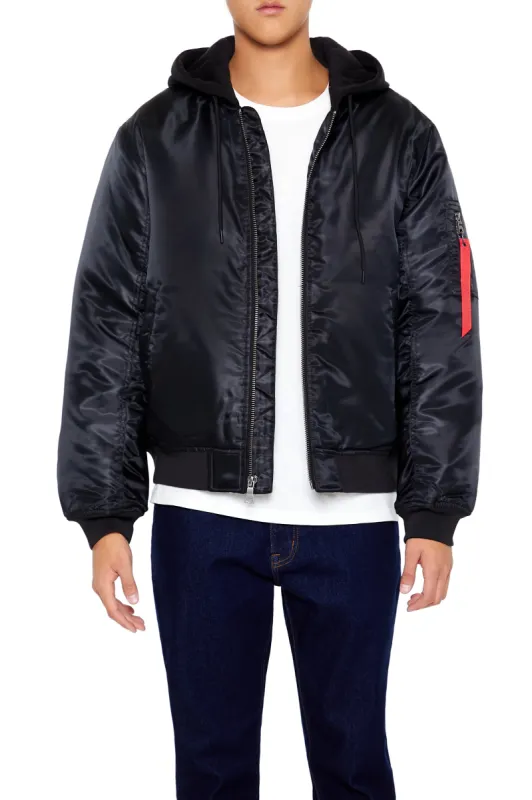 Hooded Cargo Bomber Jacket sold by Urban Planet