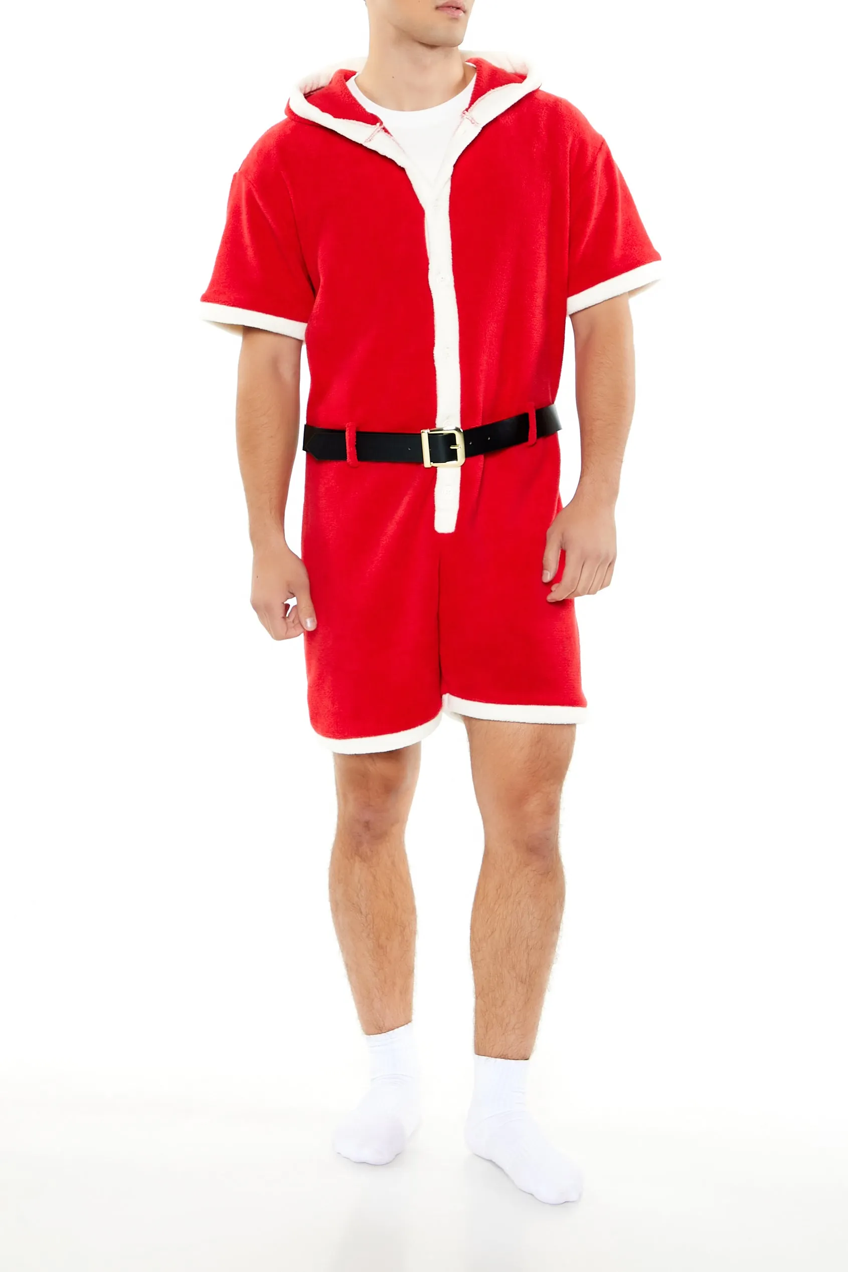 Santa Hooded Pajama Romper sold by Urban Planet