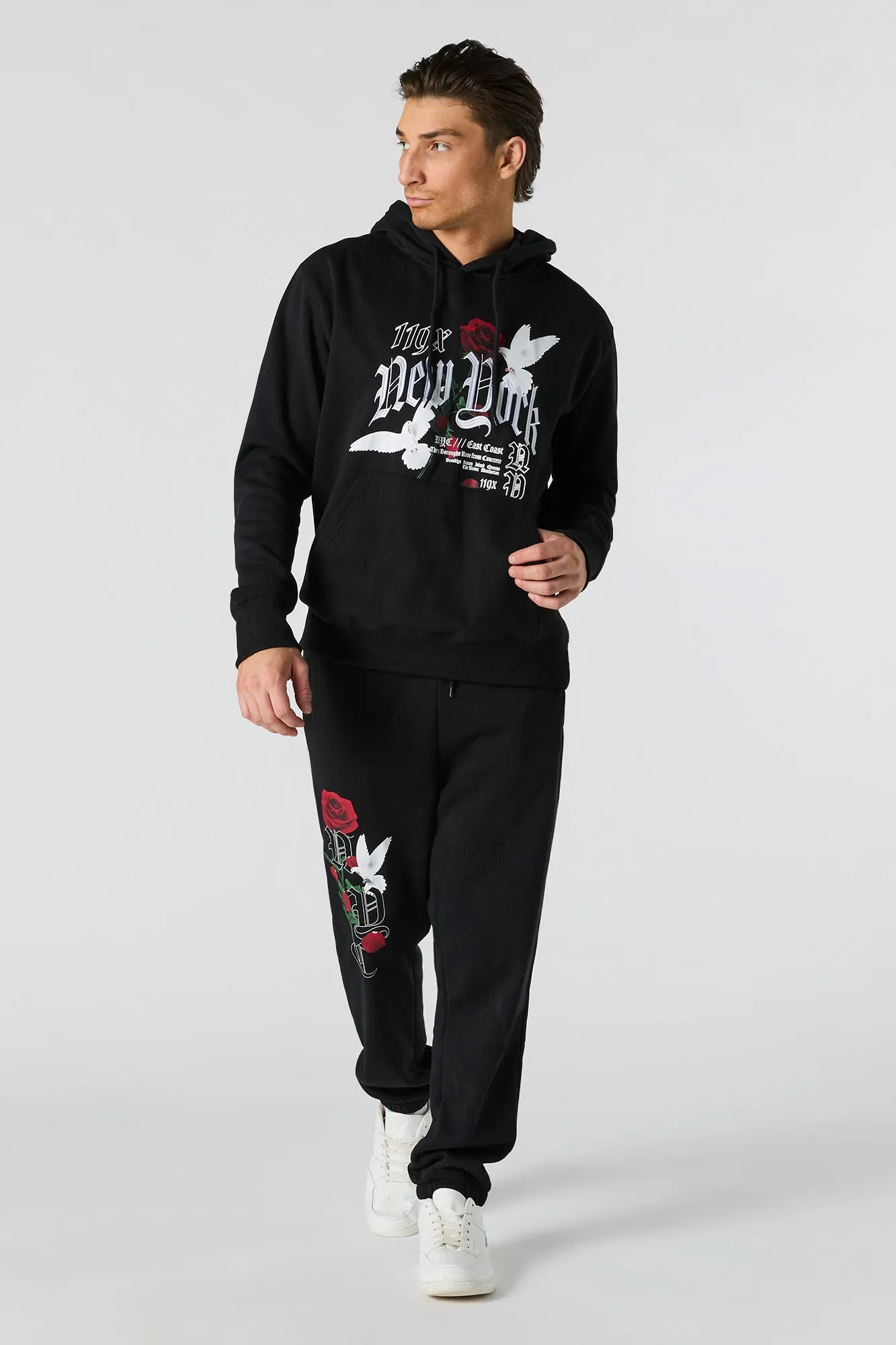 New York Doves Embroidered Fleece Hoodie sold by Urban Planet product image thumbnail 3