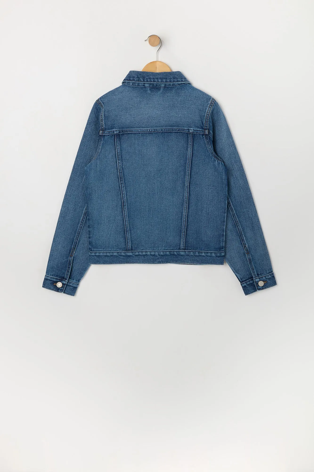 Blouson en denim délavé fonce pour fille sold by Urban Planet product image thumbnail 2
