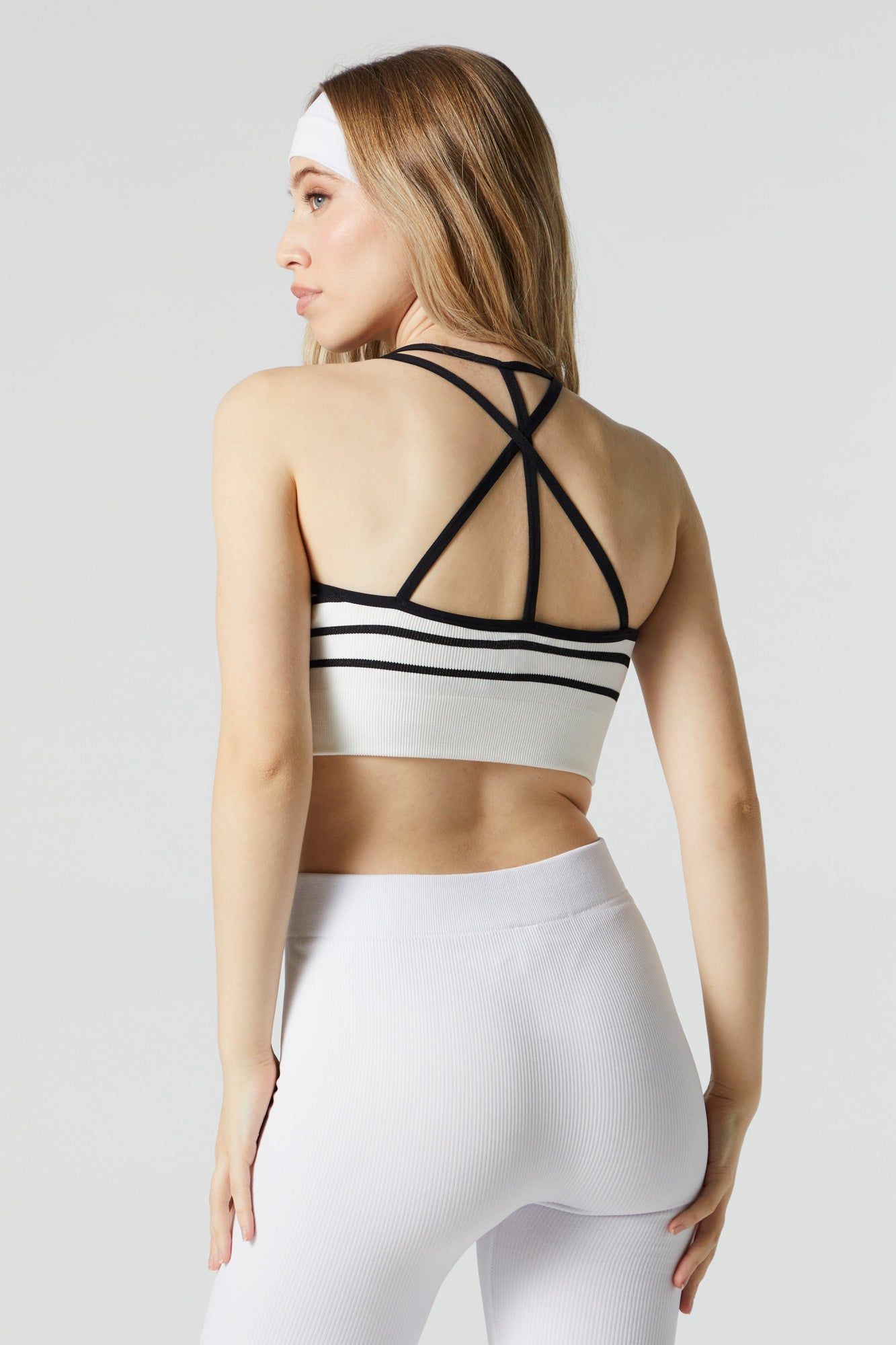Active Striped Seamless Ribbed Cropped Tank sold by Urban Planet product image thumbnail 2