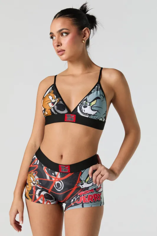 Ensemble avec bralette triangulaire et caleçon à imprimé Tom & Jerry sold by Urban Planet