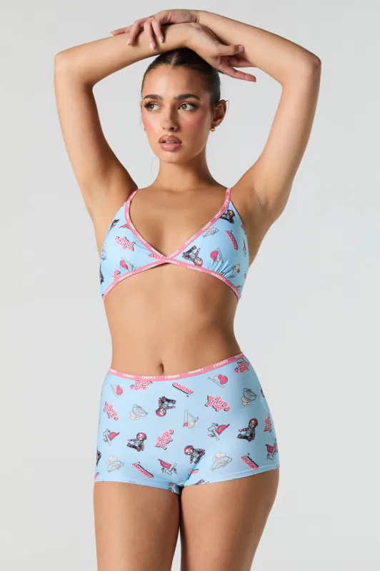 Chucky Triangle Bralette & Boy Short 2 Piece Set sold by Urban Planet
