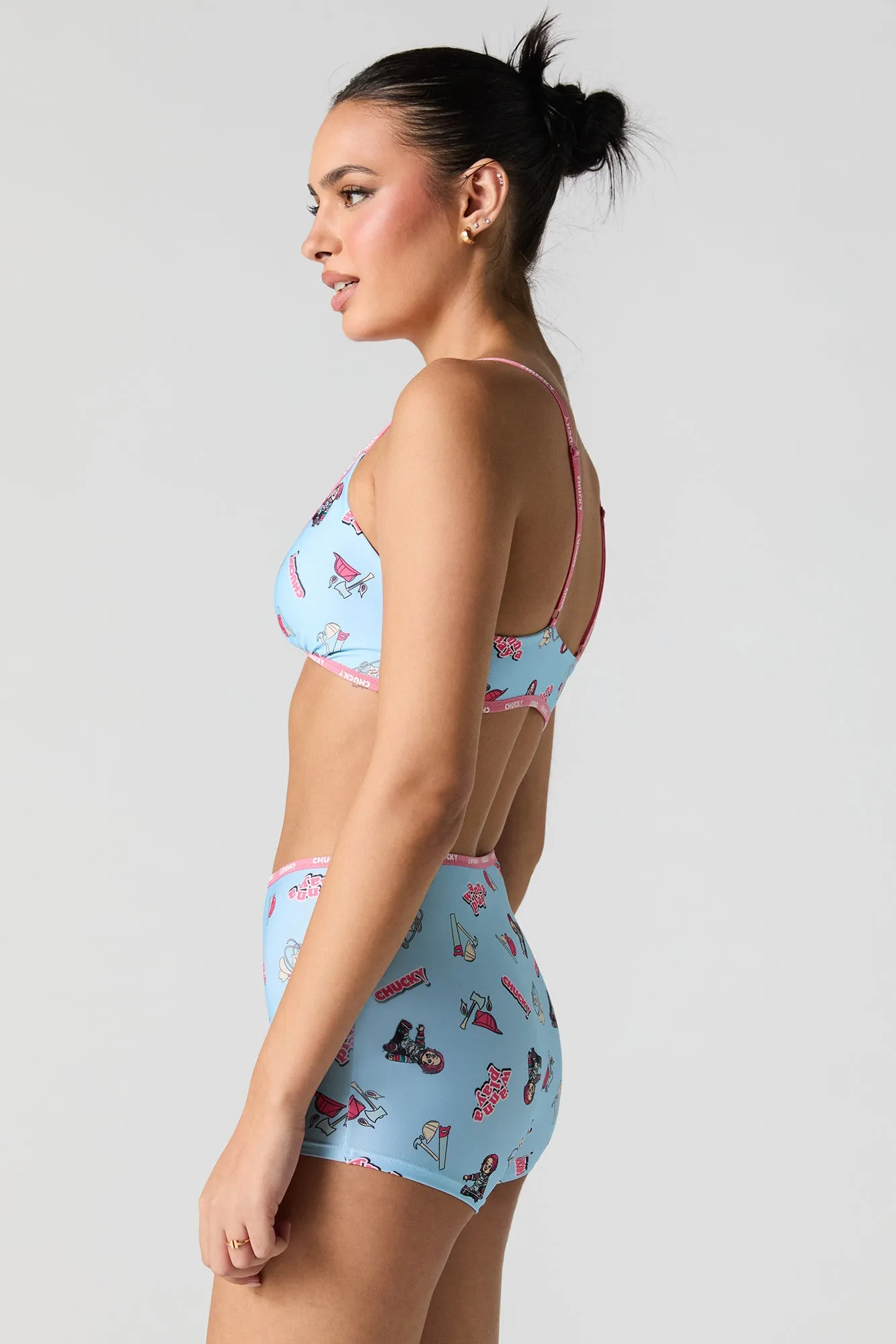 Chucky Triangle Bralette & Boy Short 2 Piece Set sold by Urban Planet product image thumbnail 2