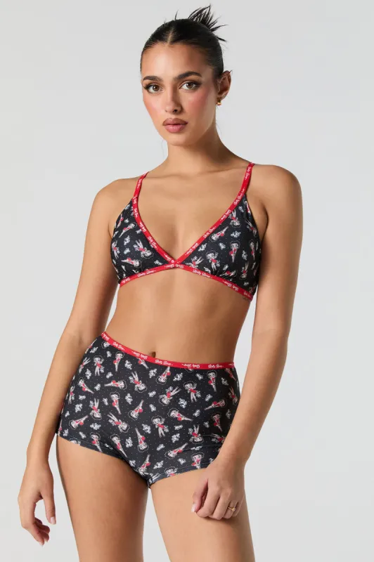 Ensemble avec bralette triangulaire et caleçon à imprimé Betty Boop sold by Urban Planet