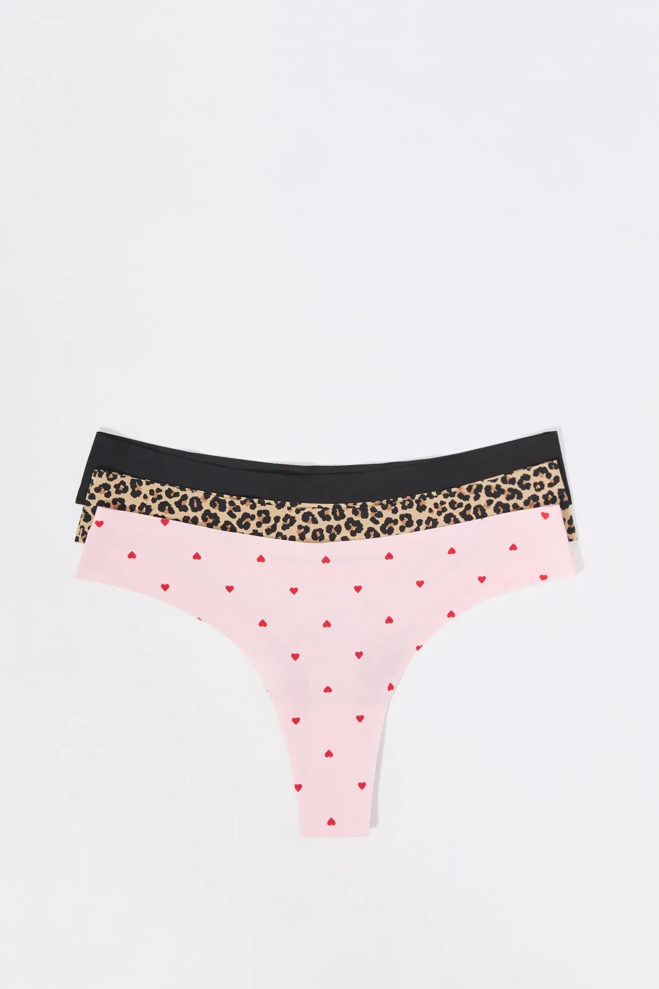 No Show Printed & Solid Thong Panty (3 Pack) sold by Urban Planet product image thumbnail 4