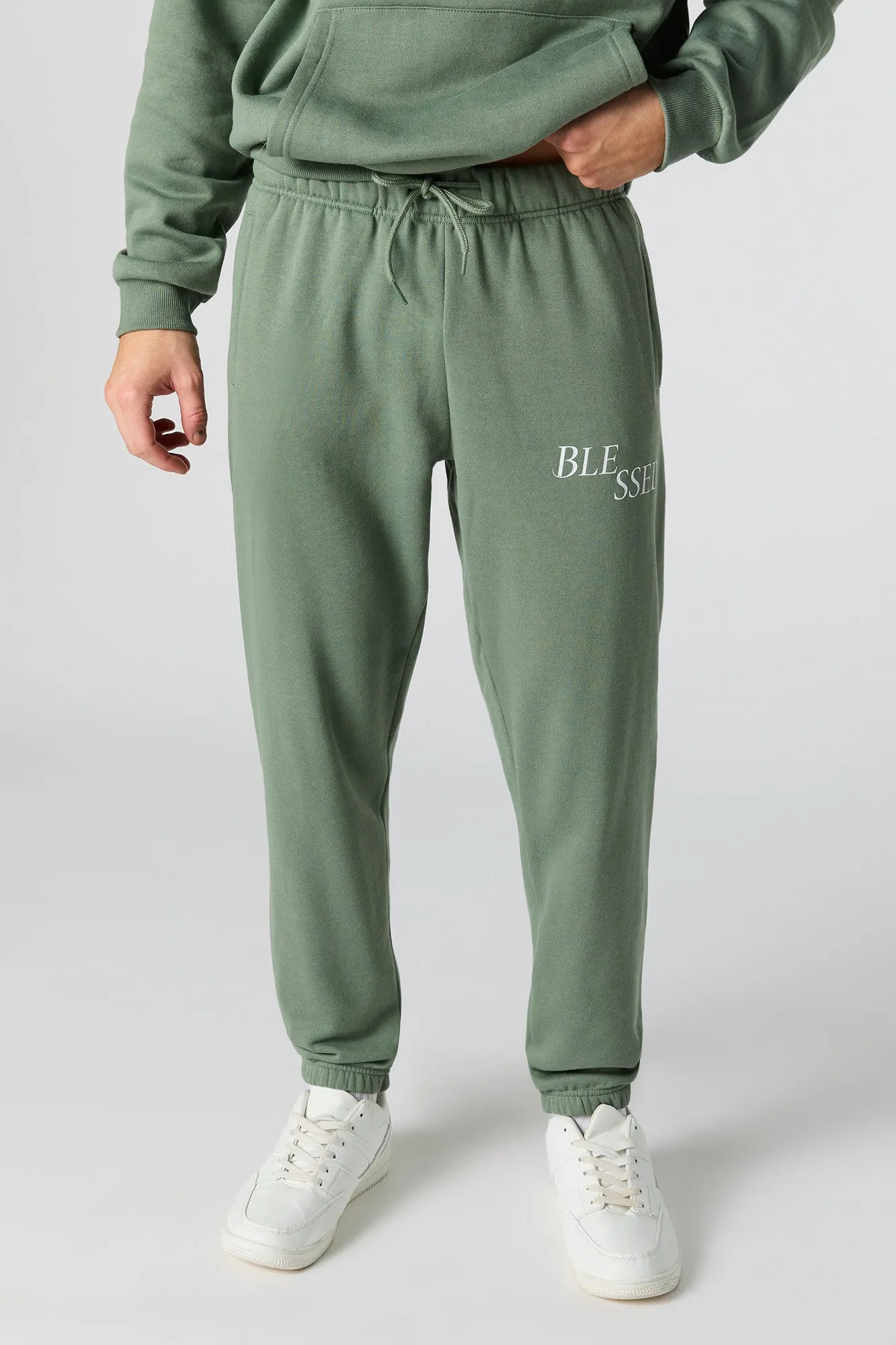Blessed Graphic Fleece Jogger sold by Urban Planet