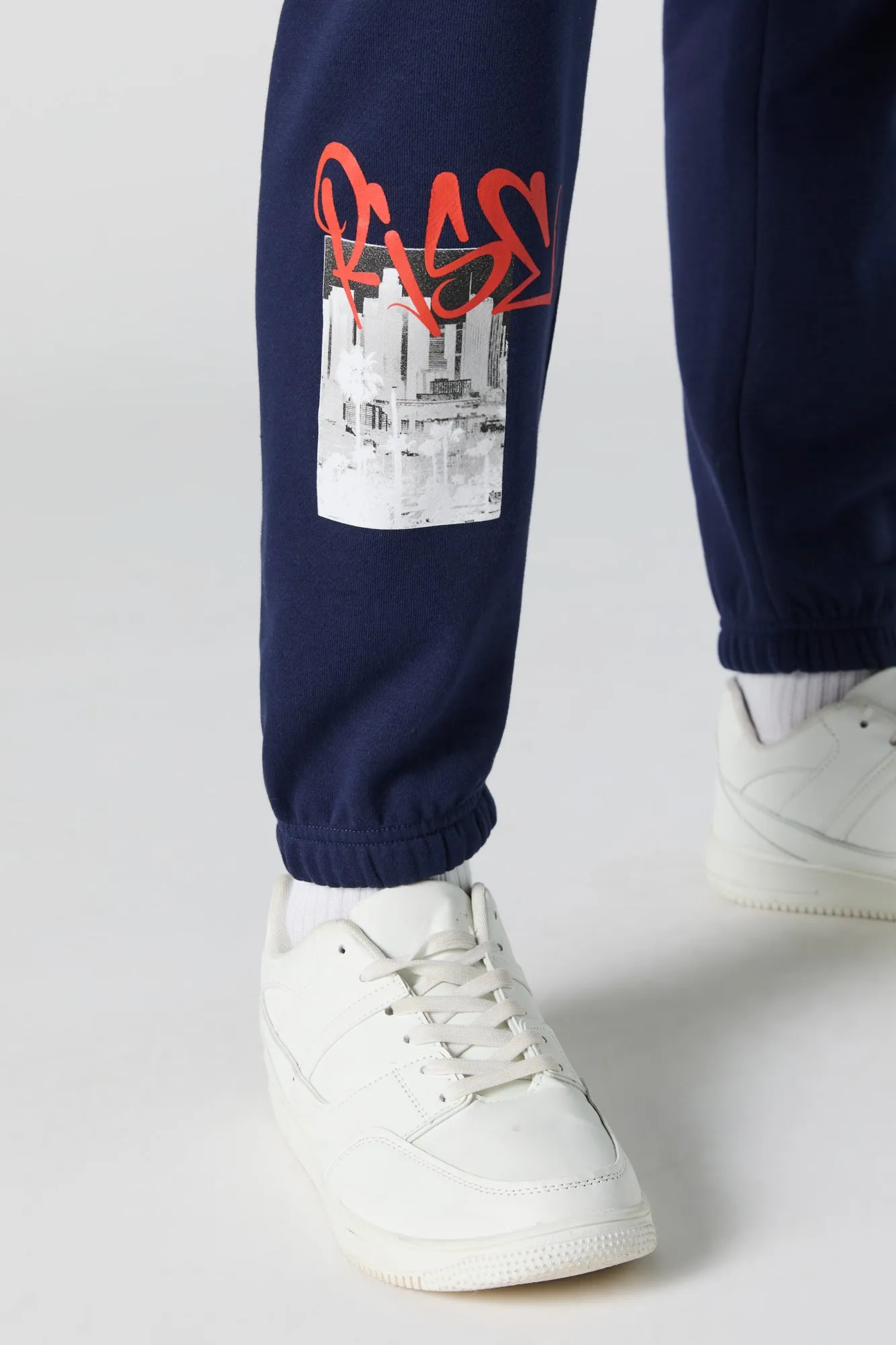 A Graffiti Graphic Fleece Jogger sold by Urban Planet product image thumbnail 5