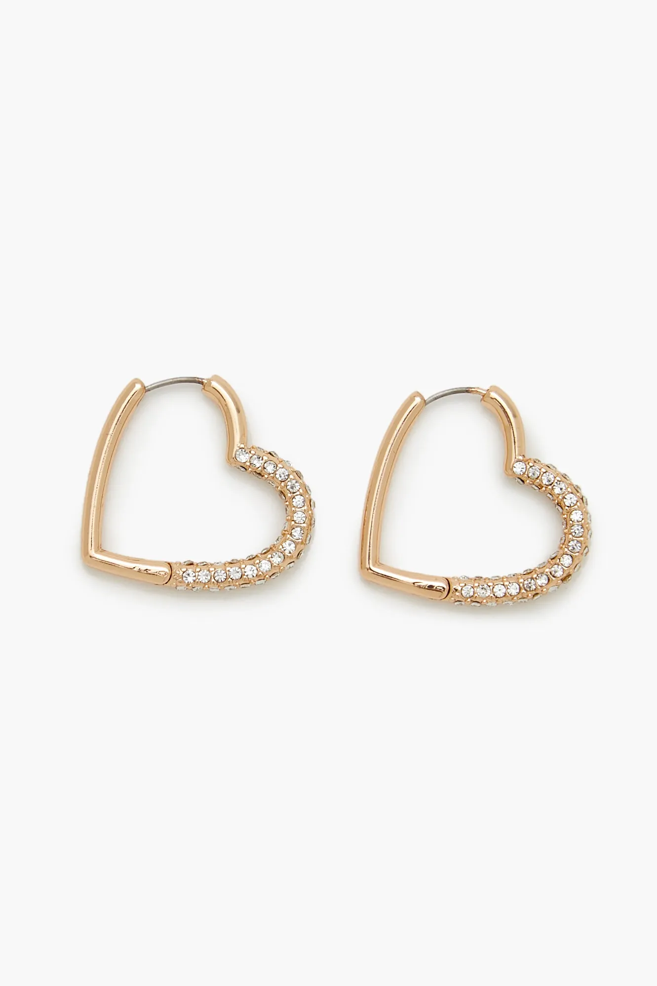 Rhinestone Heart Hoop Earrings sold by Urban Planet