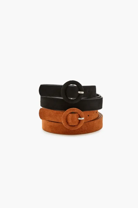 Faux Suede Thin Belt Set (2 Pcs) made by Forever 21