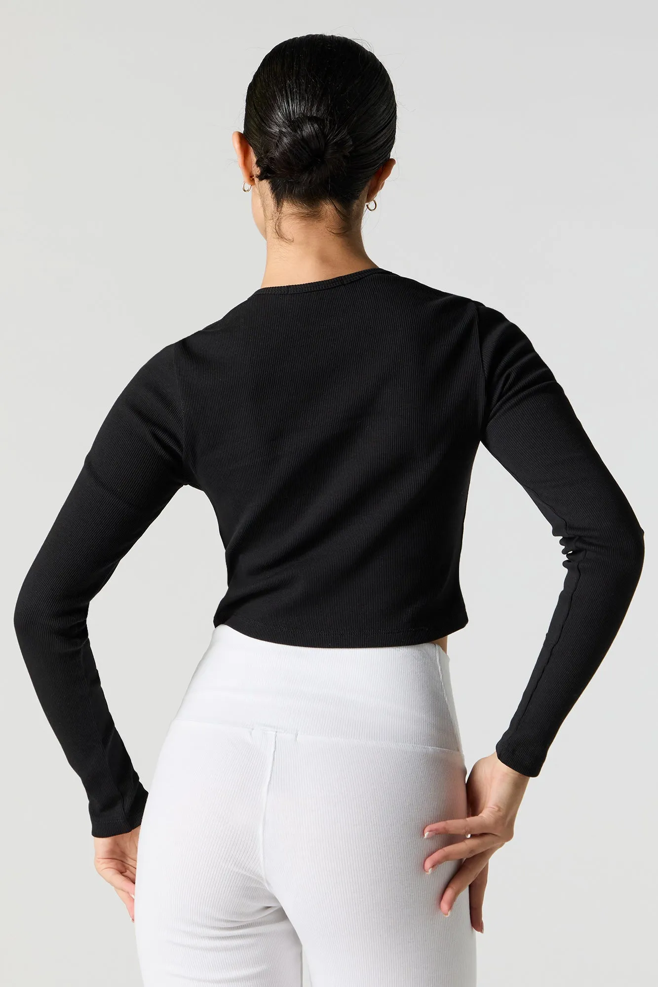 Ribbed Cropped Long Sleeve Top sold by Urban Planet product image thumbnail 5