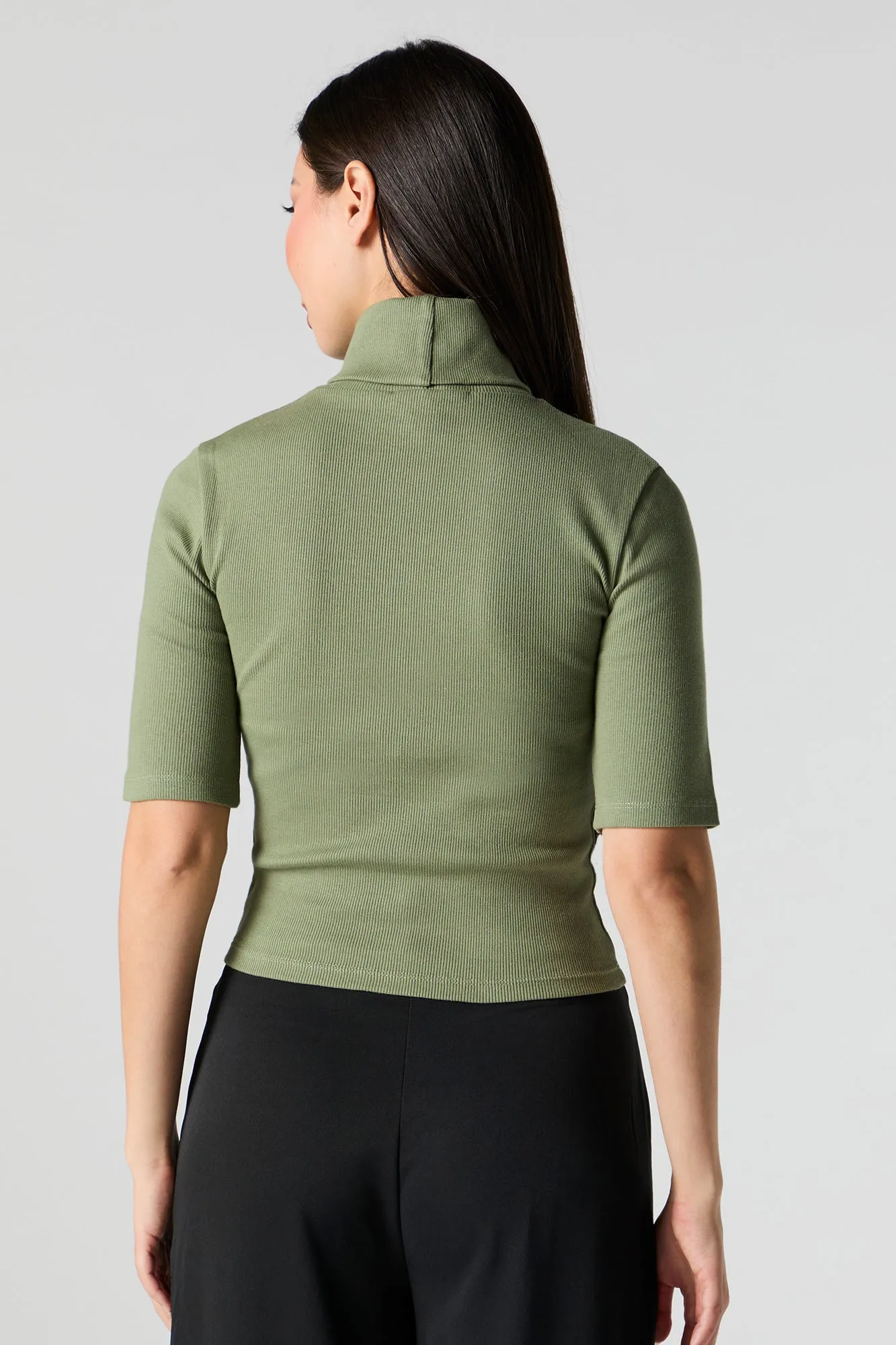 Ribbed Knit Turtleneck Short Sleeve Top sold by Urban Planet product image thumbnail 2
