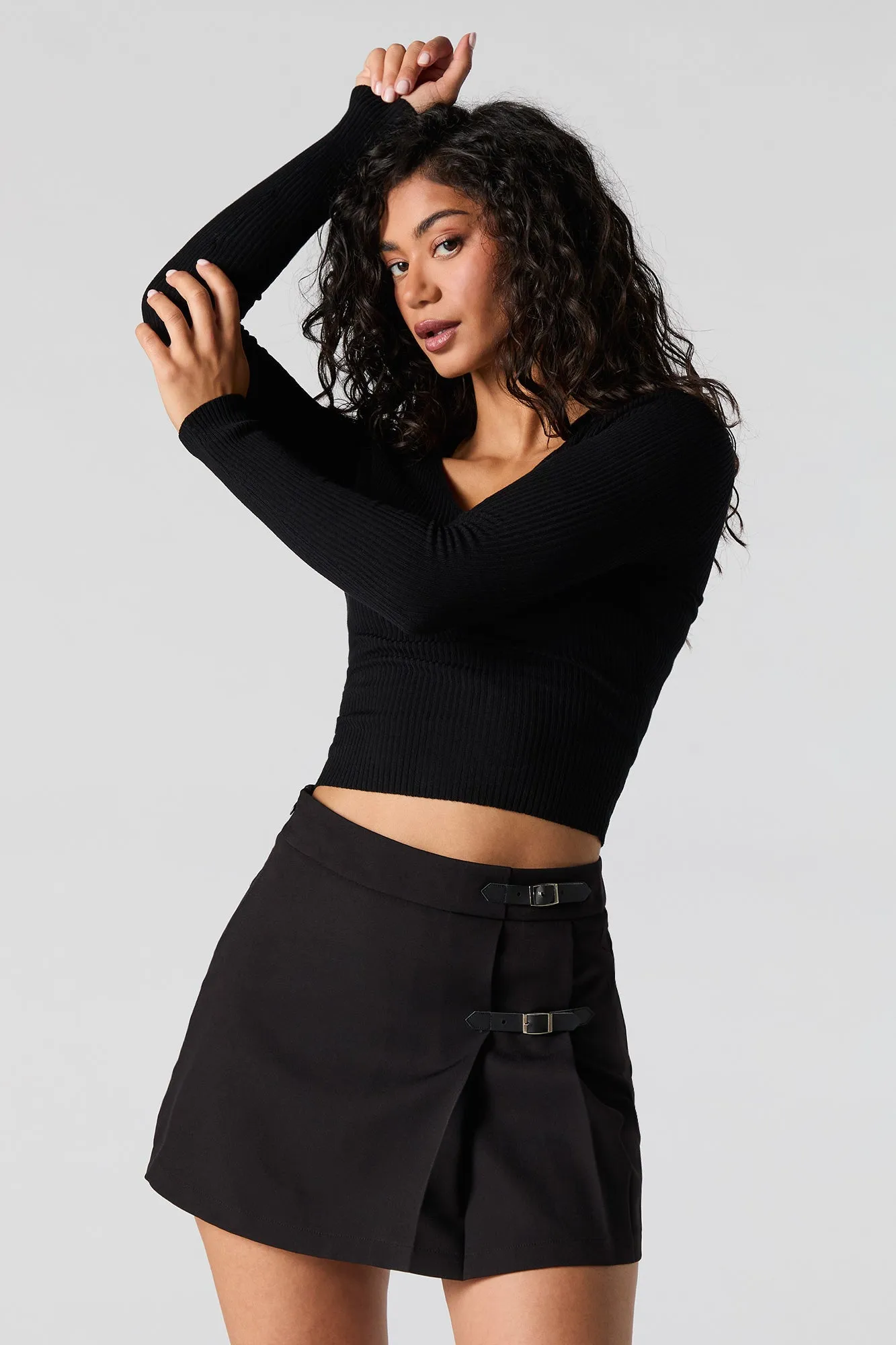 Pleated Buckled Mini Skort sold by Urban Planet product image thumbnail 5